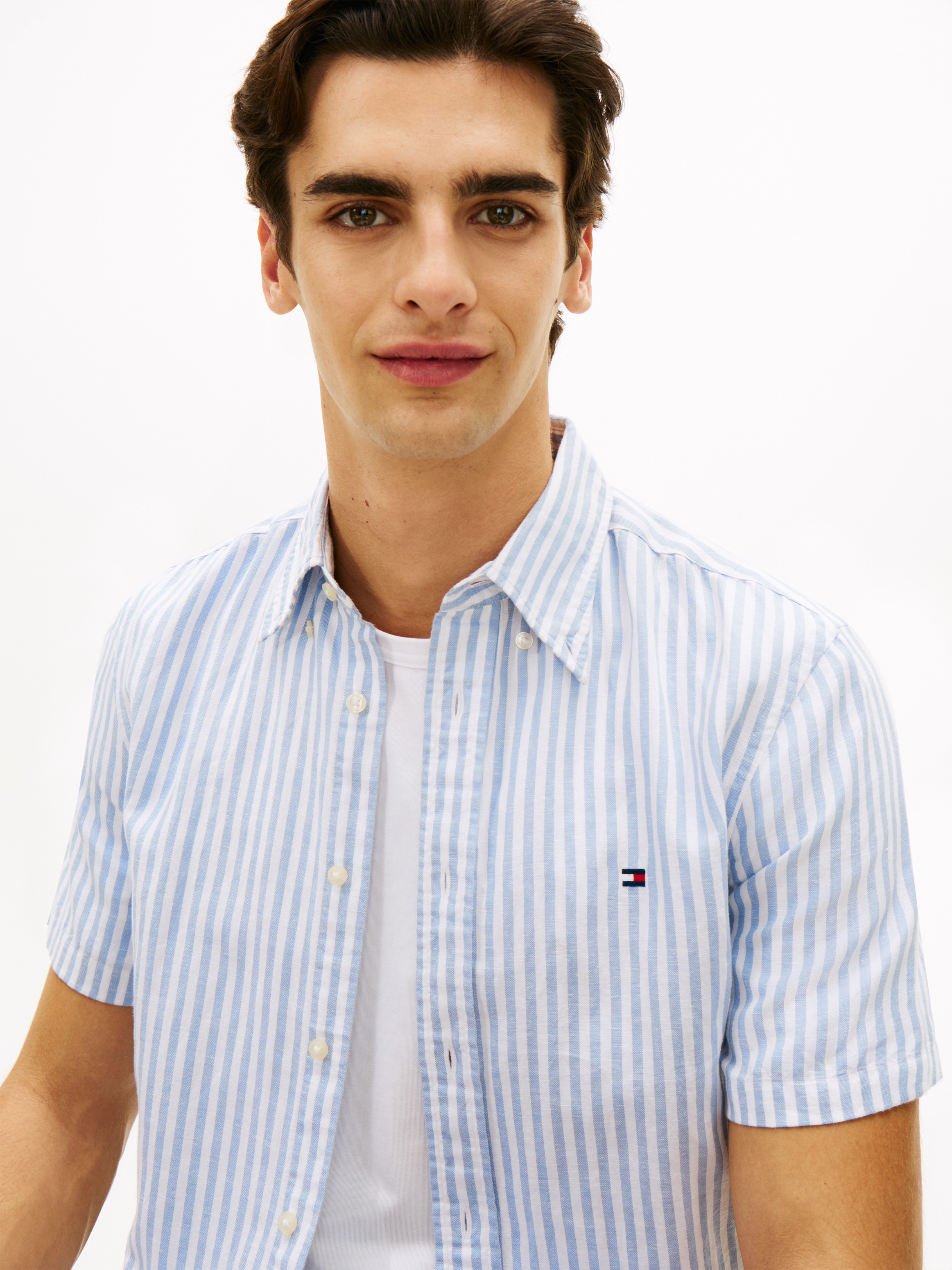 Tommy Hilfiger Kurzarmhemd "LINEN BLEND BENGAL STRIPE" regular fit, gestrei günstig online kaufen