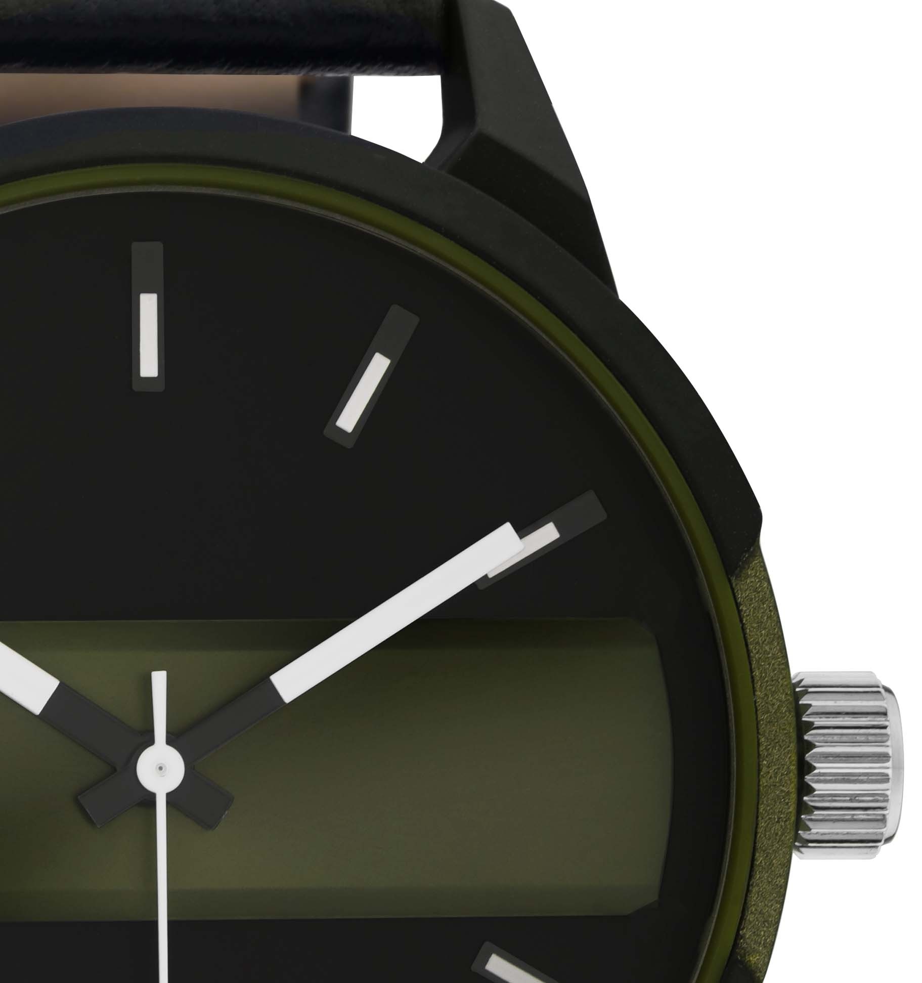 OOZOO Quarzuhr, Armbanduhr, Herrenuhr, Lederarmband