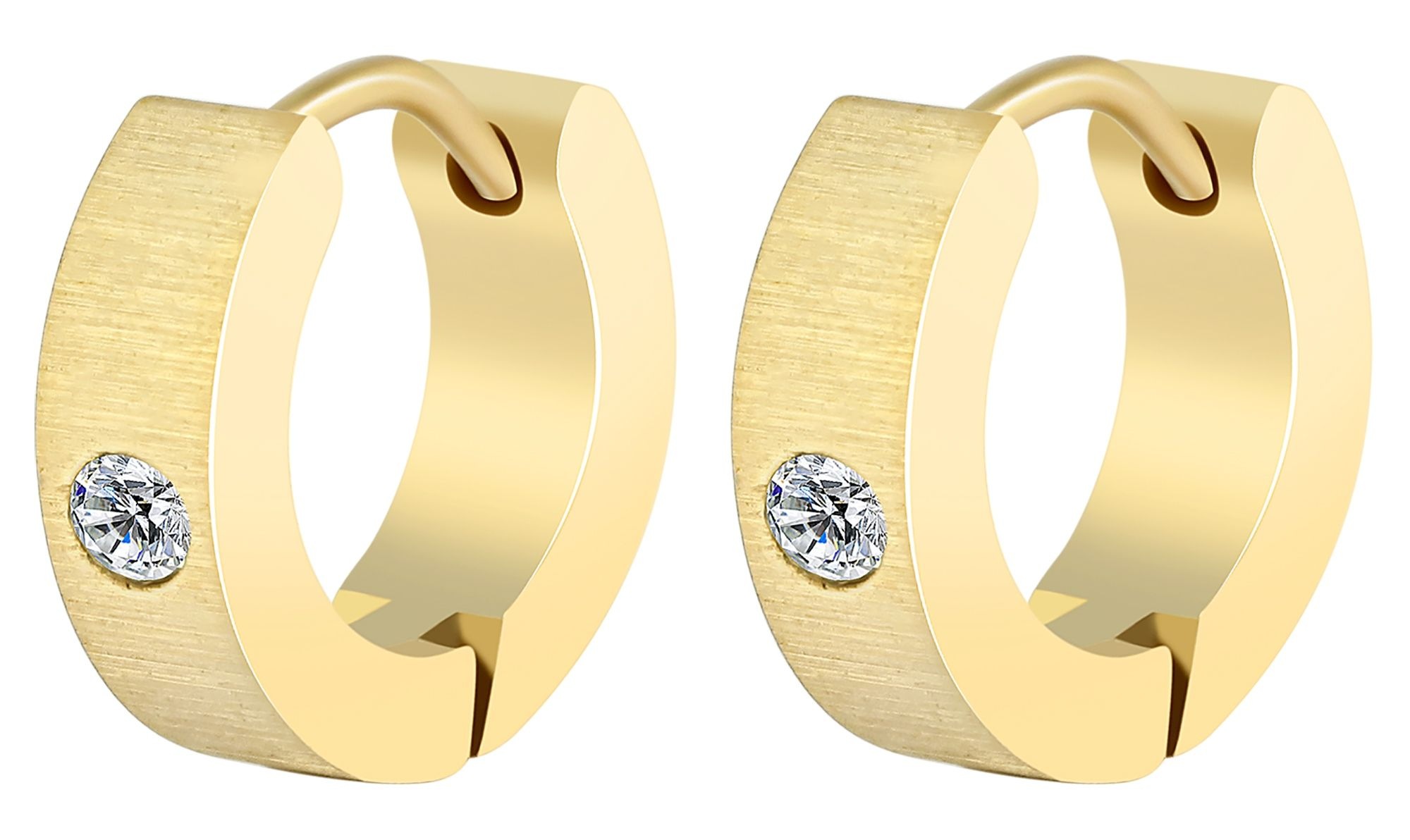 Adelia´s Paar Creolen "Damen Ohrringe – Creole aus Edelstahl mit Strass Ste günstig online kaufen