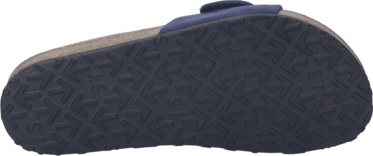 Pantolette JOSEF SEIBEL "Hermine 14", Damen, Gr. 39, blau kombiniert, Nubukleder, Schuhe Pantolette, Schlupfschuh, Flats, Hausschuh mit vorgeformtem Fußbett, in Weite G 2