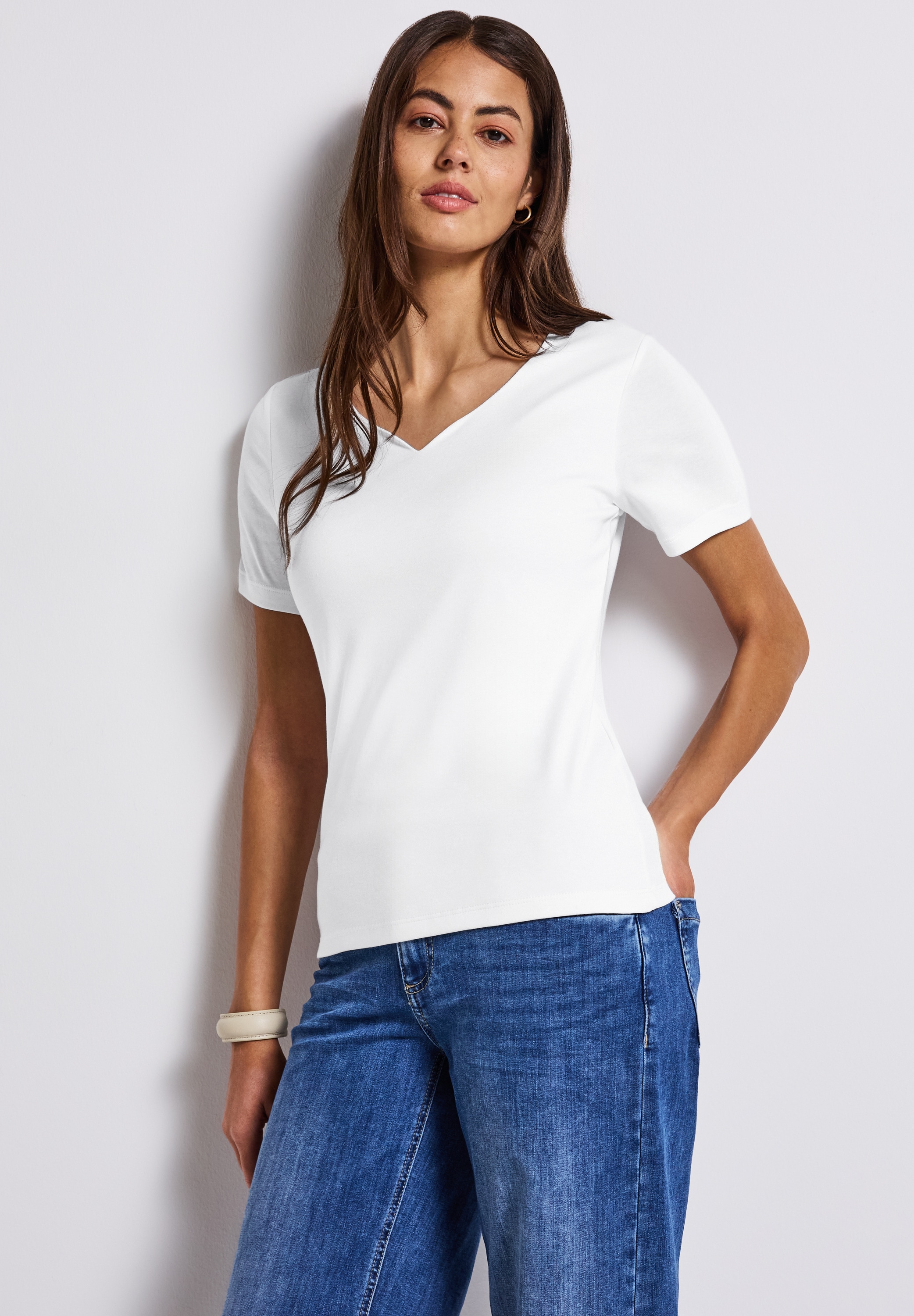 STREET ONE T-Shirt, mit Herzausschnitt günstig online kaufen