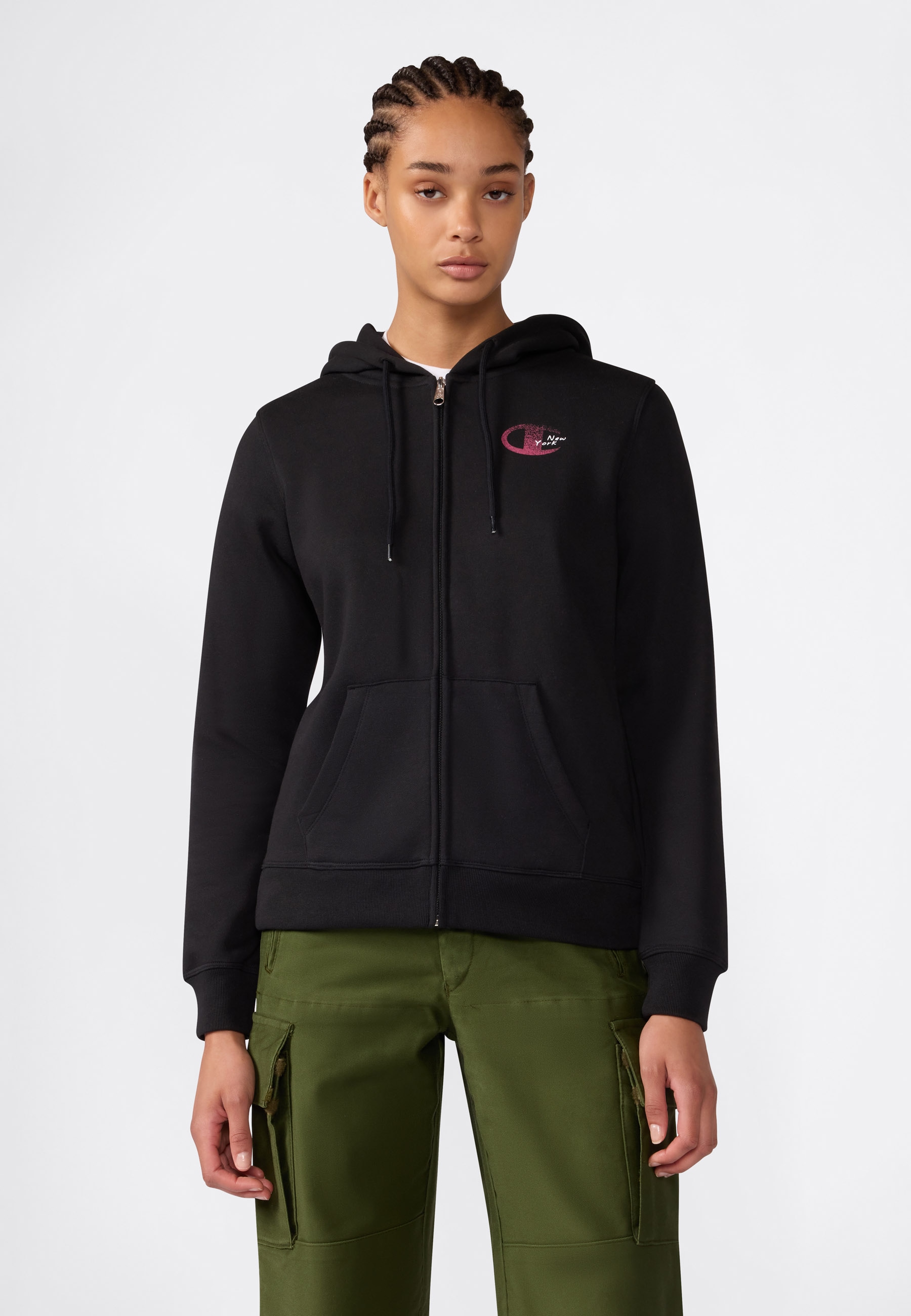 Champion Kapuzensweatjacke "SPORTWEAR ZIP-UP HOODIE Slim Fit" mit durchgehendem Reißverschluss, körpernahe Passform