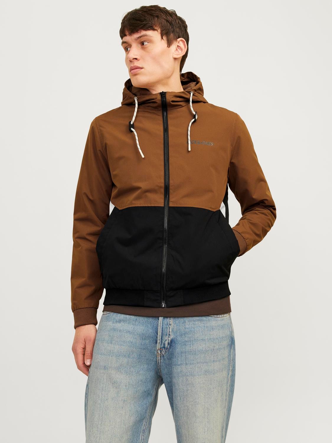 Jack & Jones Blouson "JJERUSH HOOD BOMBER NOOS", mit Kapuze, mit Logo Schriftzug