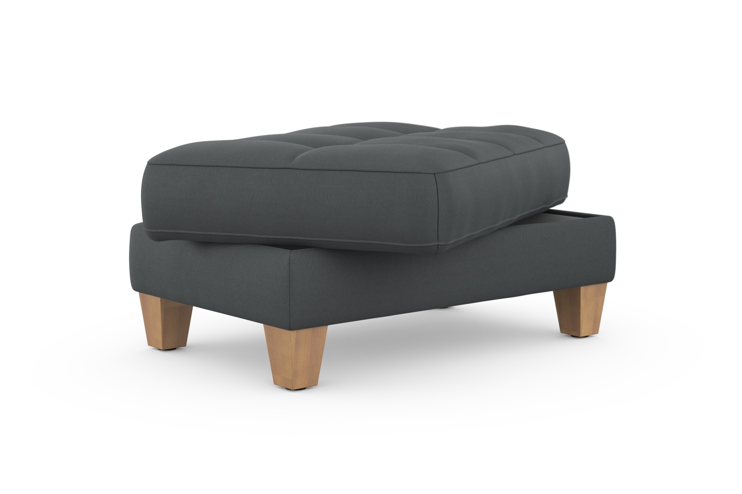 Stauraumhocker SIT & MORE "Westham", grau, B:101cm H:47cm T:66cm, 100% Polyester, Hocker, wahlewise mit/ohne Federkern 9