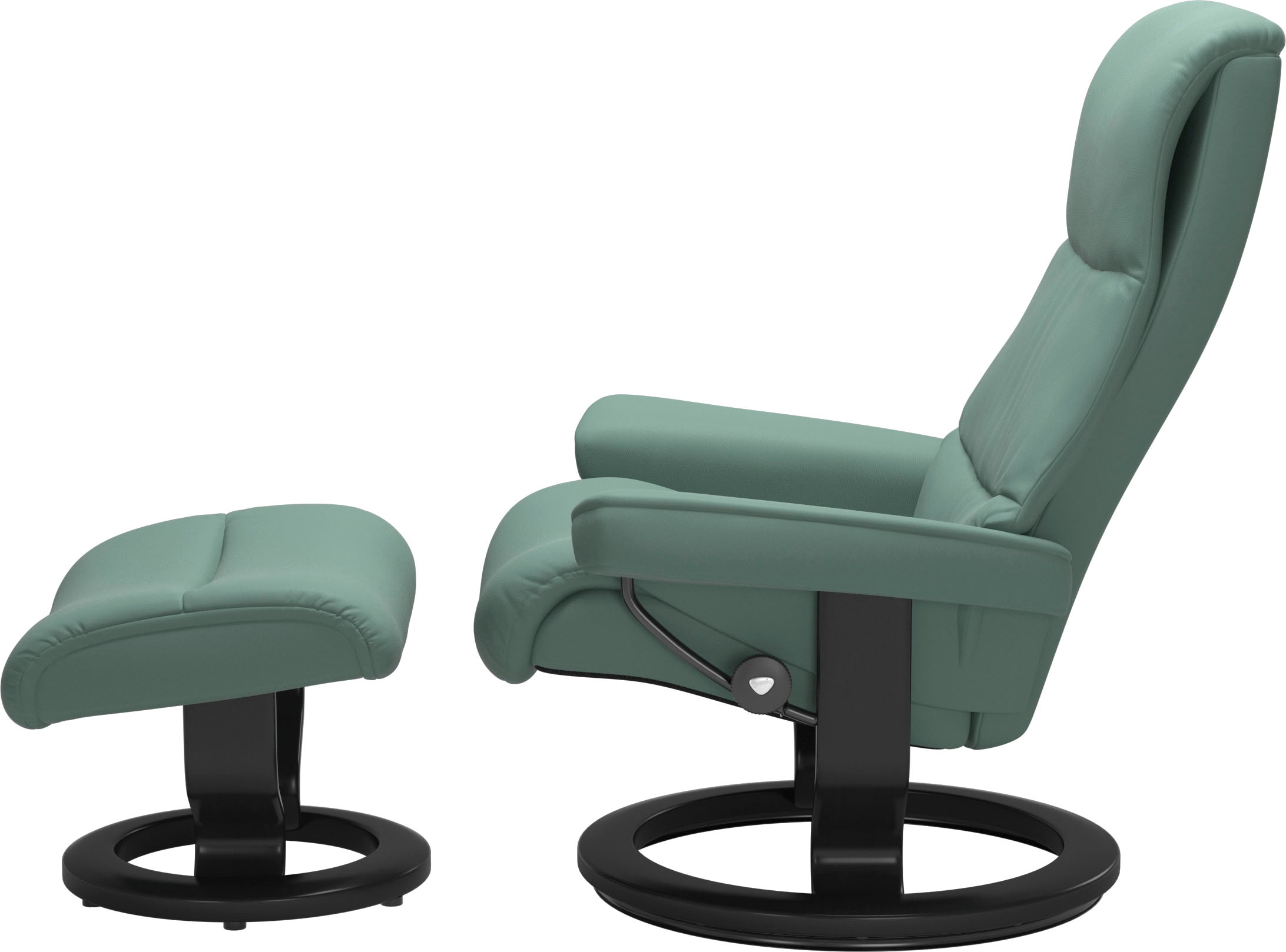 Stressless® Relaxsessel »View«, (Set, Relaxsessel mit Hocker), mit Classic Base, Größe M,Gestell Schwarz