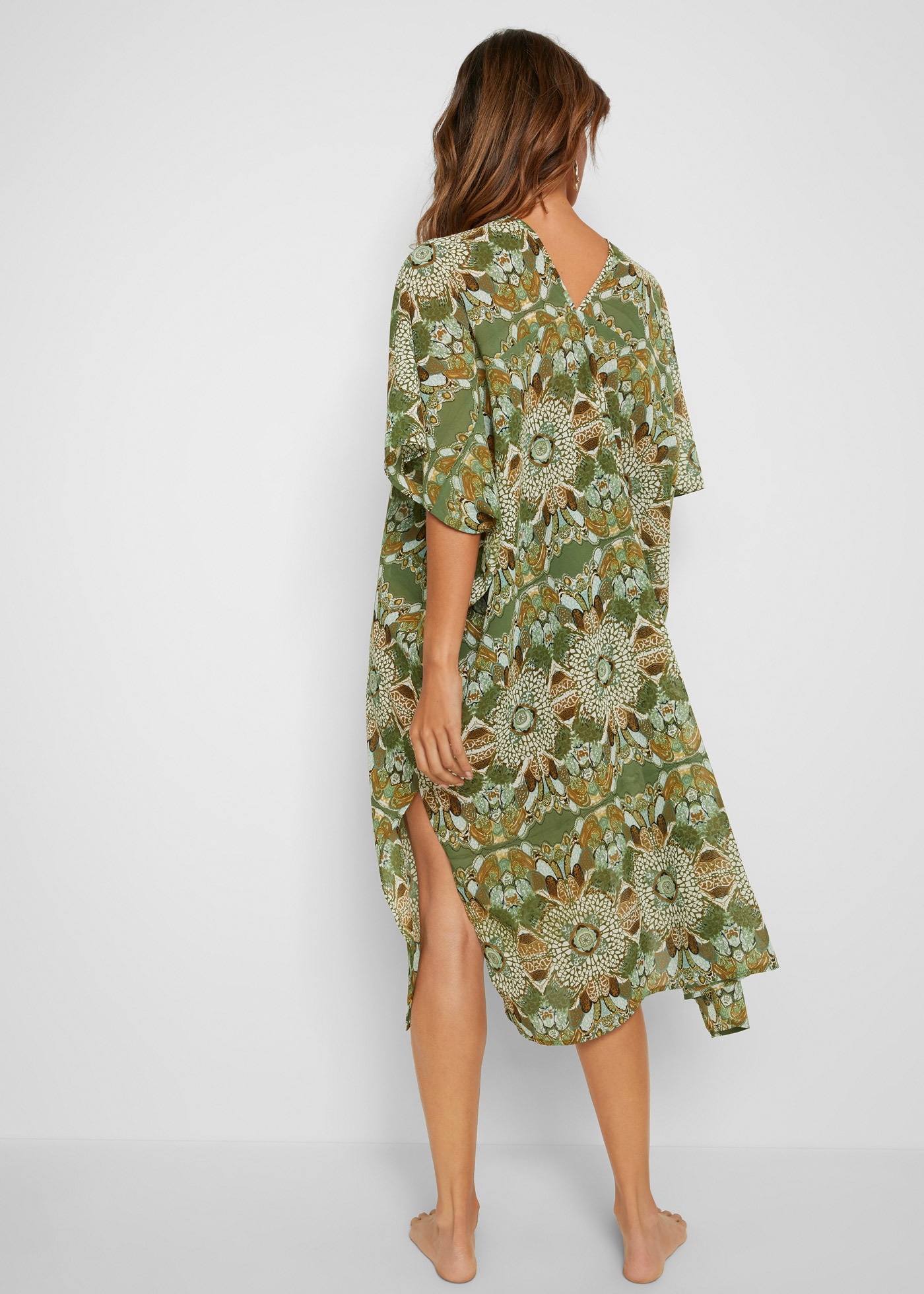 bonprix Tunikakleid für Frühjahr und Sommer, Strandkleid, aus Polyester, lang