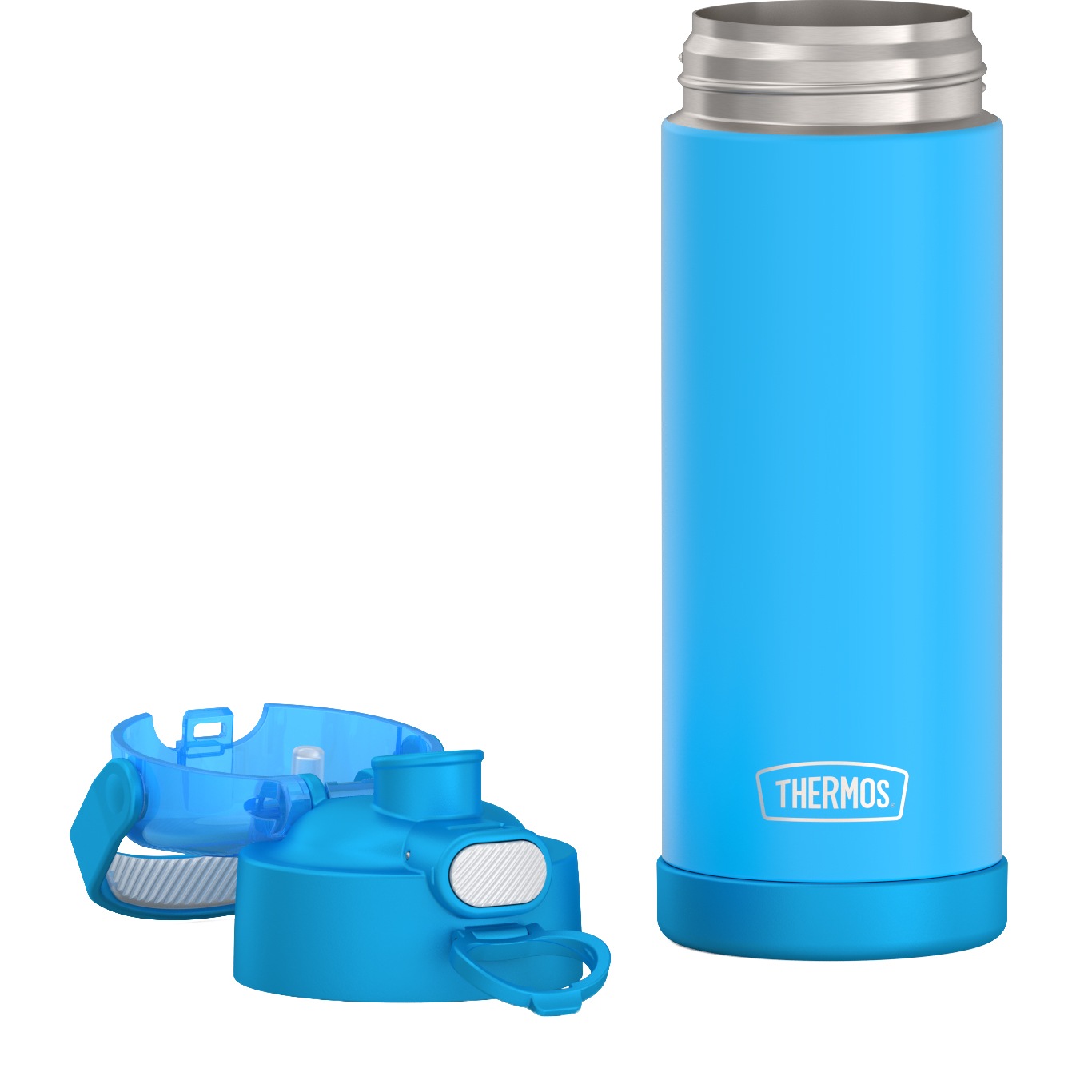 THERMOS Isolierflasche »FUNTAINER Water Bottle, doppelwandiger Edelstahl, spülmaschinenfest«, (1 tlg.), 0,47l, 12h kalt, mit dichschließendem Push Button Lid