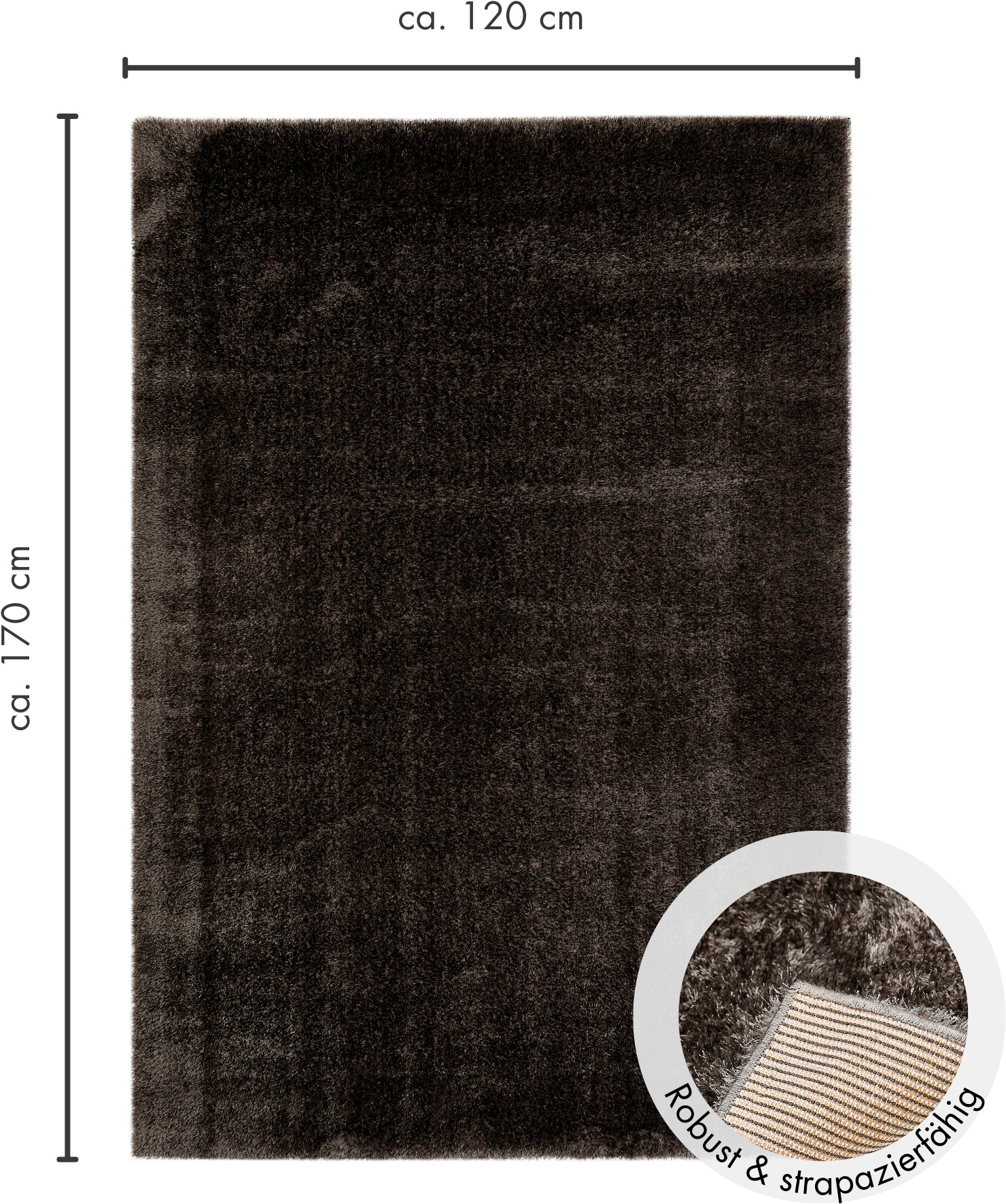 LUXOR living Hochflor-Teppich »Gela«, rechteckig, 45 mm Höhe, Uni Farben, weich und flauschig, ideal im Wohnzimmer & Schlafzimmer