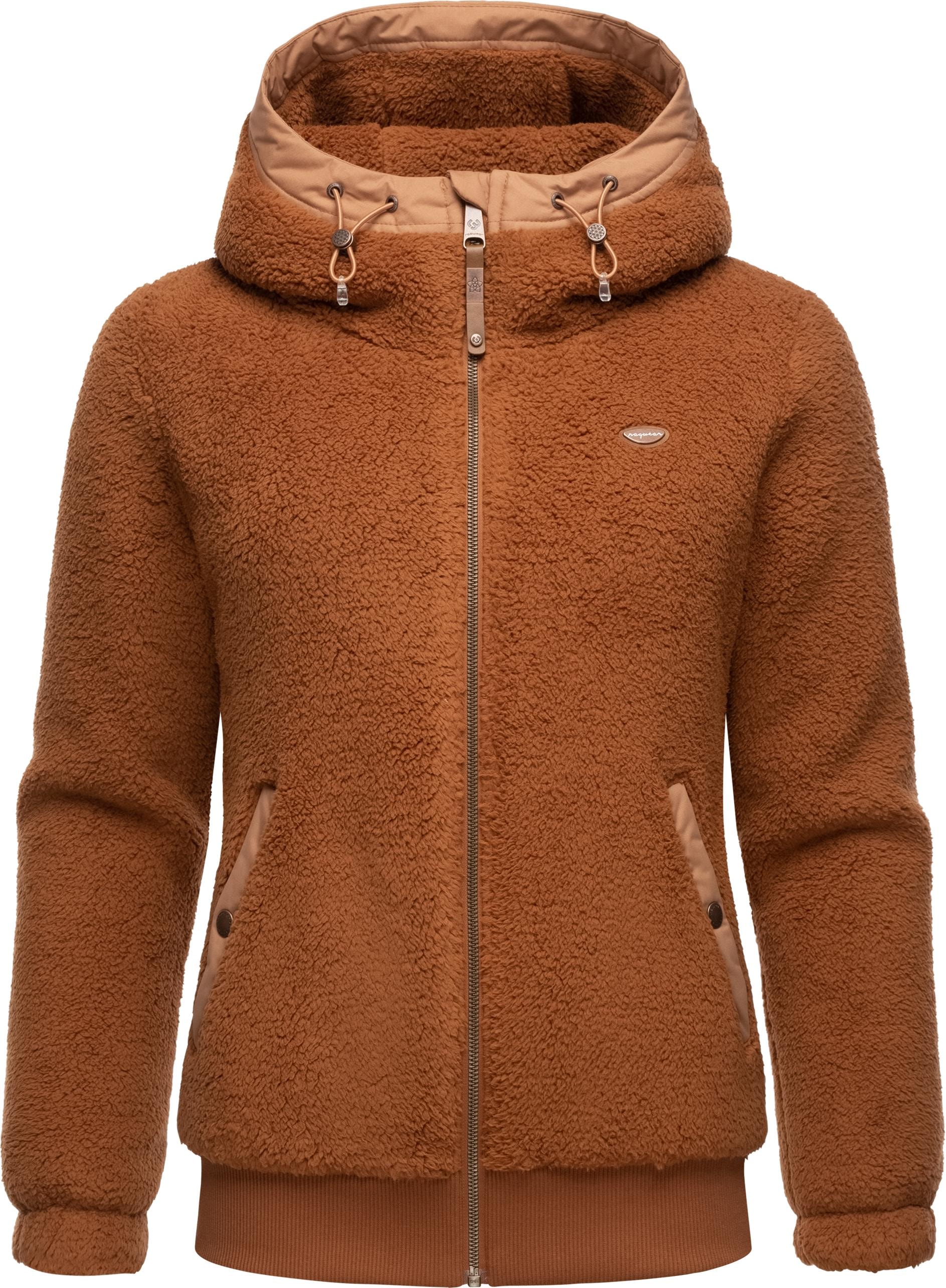 Ragwear Outdoorjacke »Cousy Short«, mit Kapuze, flauschige Übergangsjacke mit Teddyfell und Kapuze