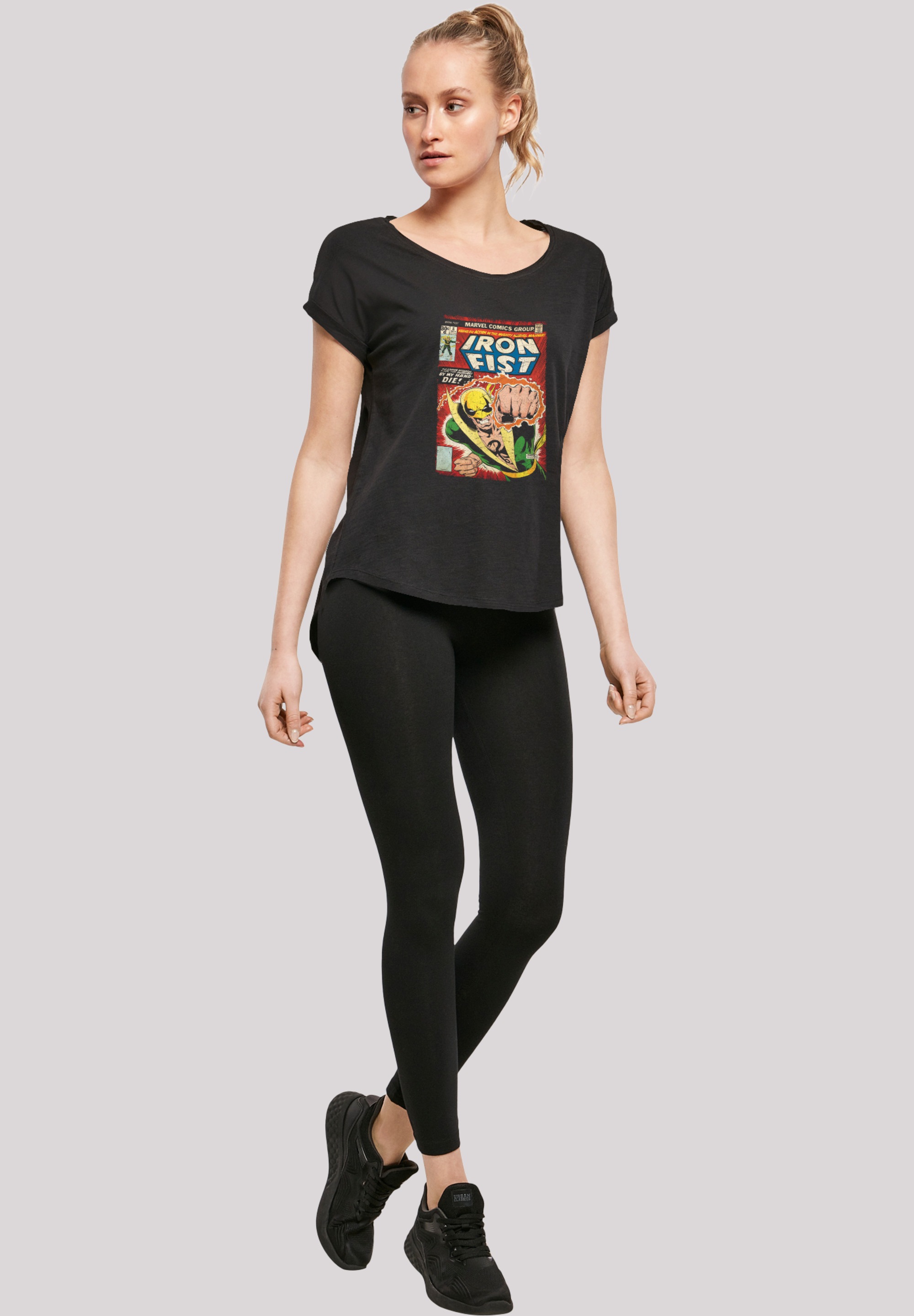F4NT4STIC T-Shirt »Marvel Iron Fist Cover«, Damen,Premium Merch,Lang,Longshirt,Logo Print