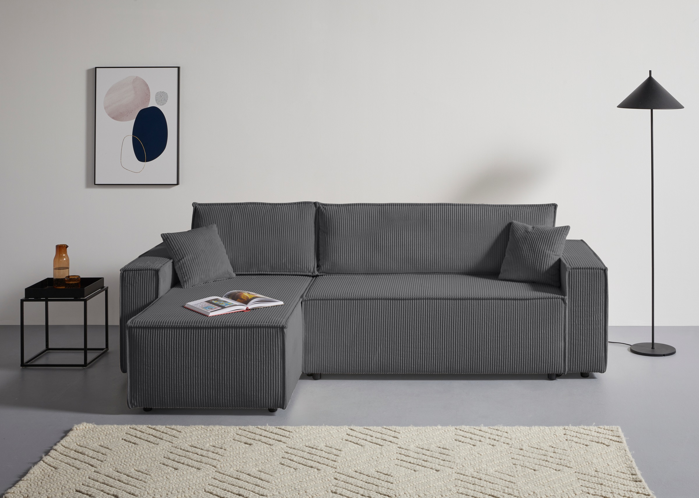 OTTO home Ecksofa "CASSI L-Form, 241cm - OTTO. Verlässliche Qualität." Schlaffunktion (133/200), Bettkasten, auch in Cord