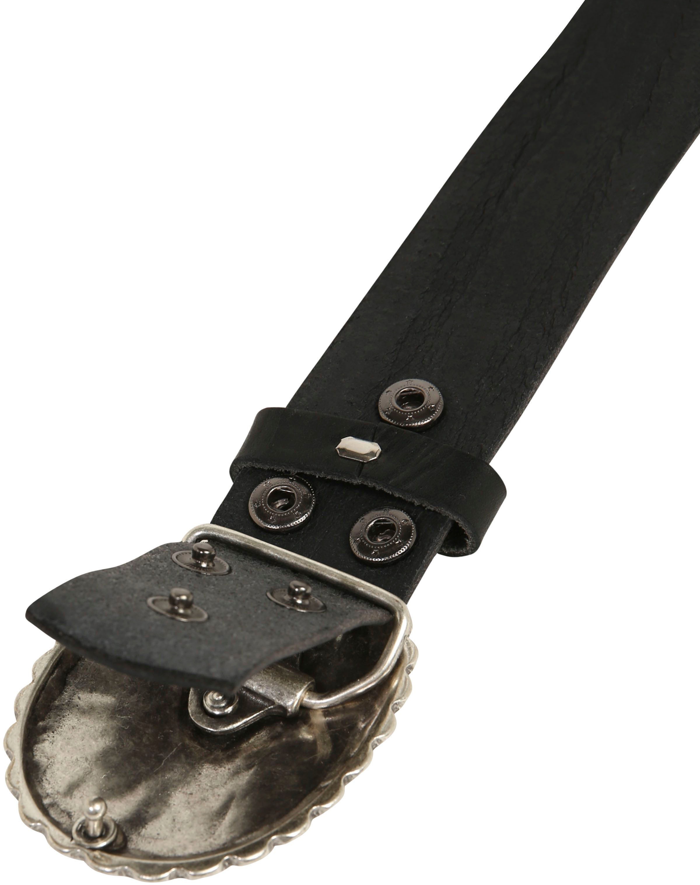 Thumbnail - Rettungsring Gürtel Ledergürtel mit austauschbarer Schließe "Mandala Silber"