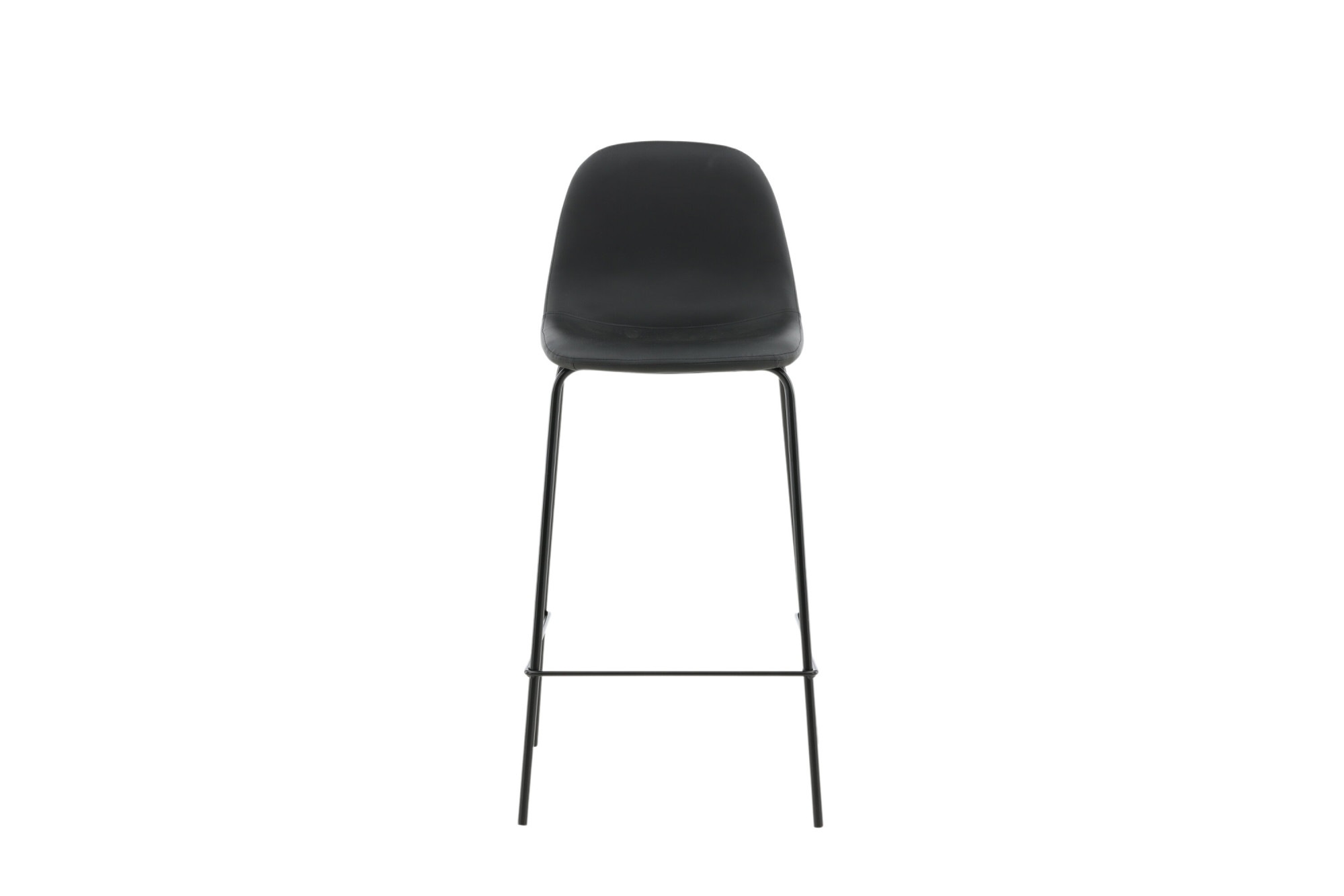 Venture Home Barhocker »Polar, 2er-Set Barhocker in Schwarz-PU, luxuriös, 150 kg belastbar« 2 Stk. tlg. Tresenstuhl, Lederlook, schwarze Metallbeine, Fußstütze, edel