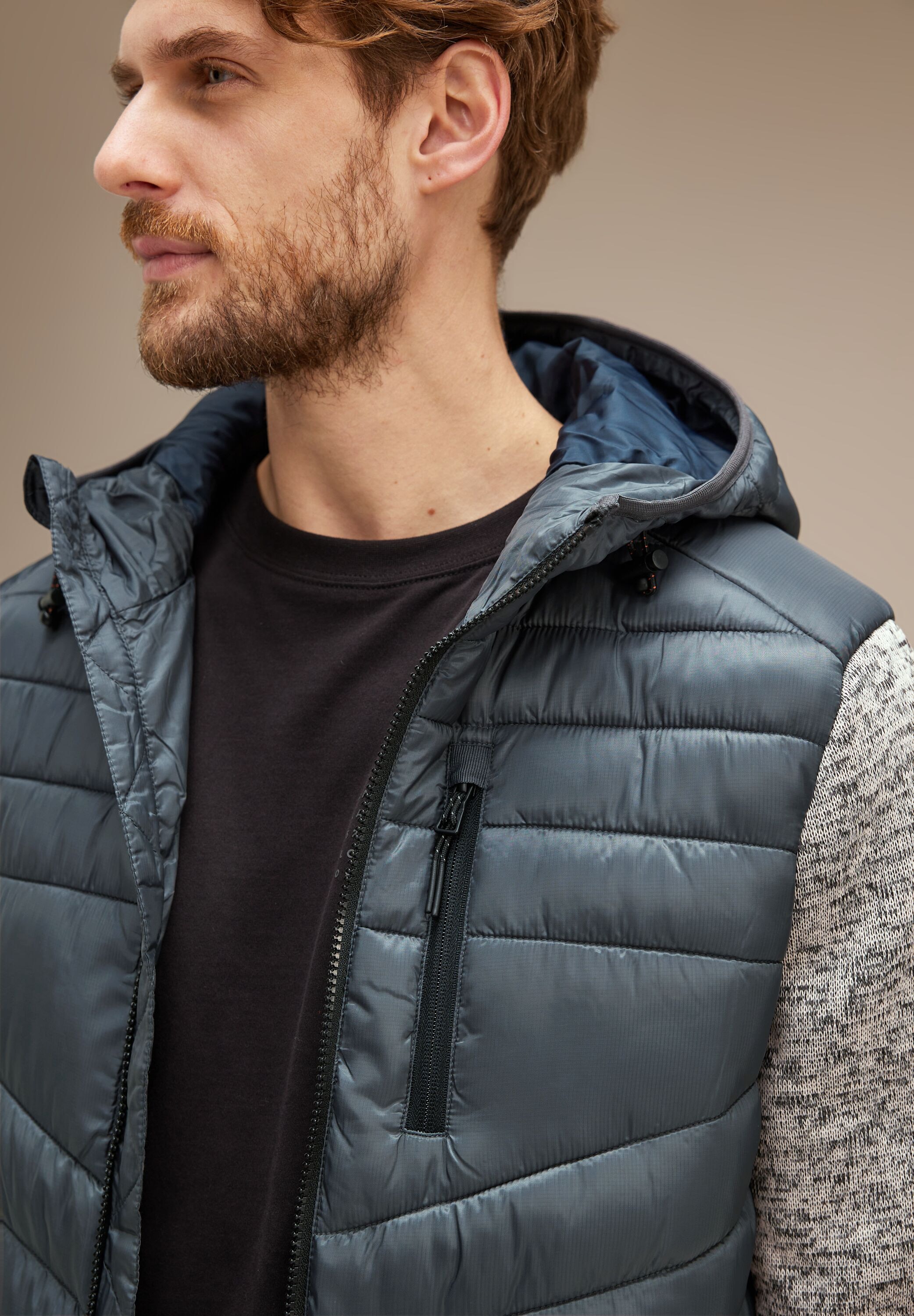 STREET ONE MEN Steppjacke, mit Kapuze, mit Kapuze
