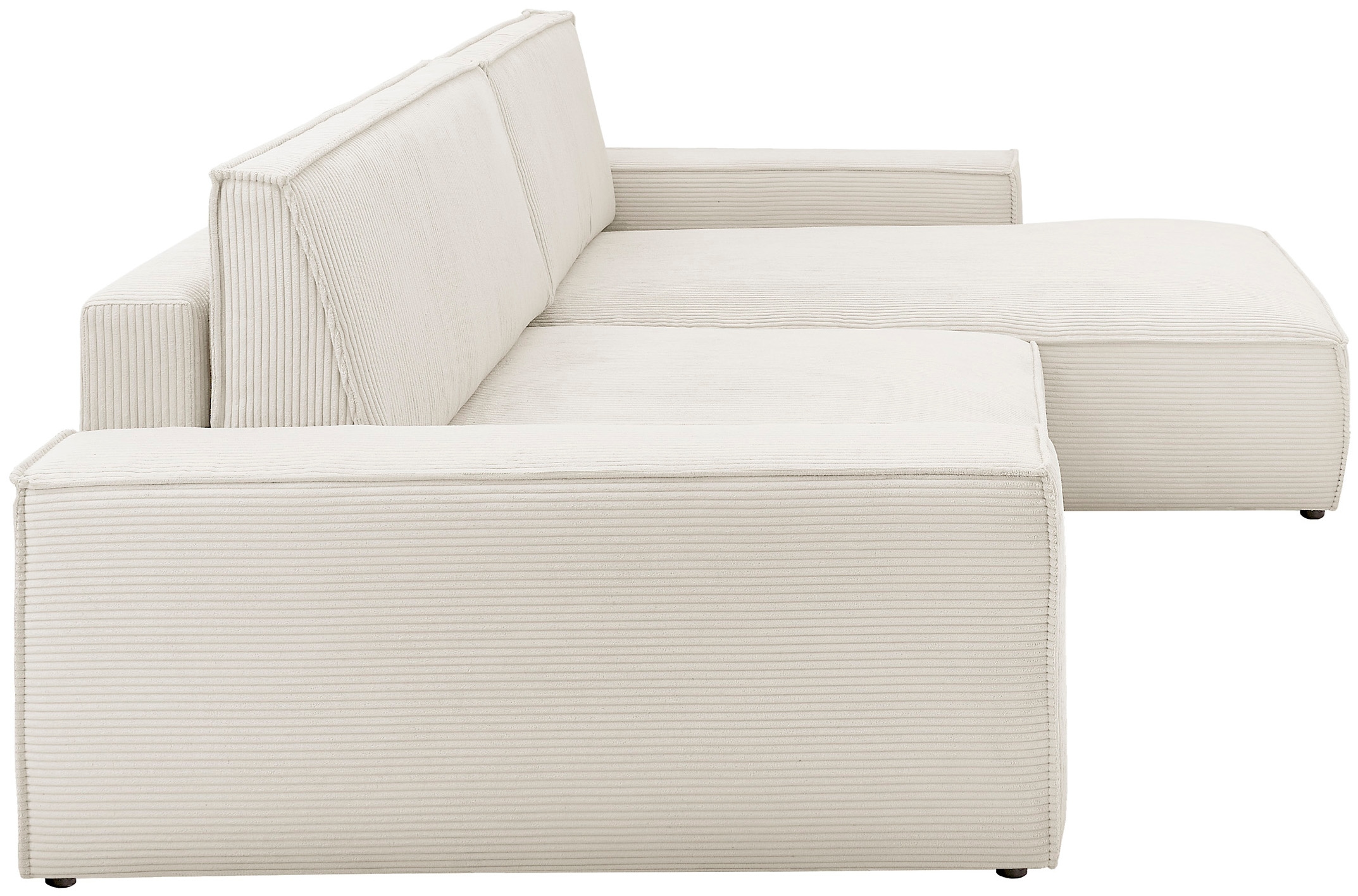 Home affaire Ecksofa »NEU: SHERWOODL XXL 284, Big-Sofa L-Form, tiefe Sitzfläche 95 cm, Cord,«, Leinenoptik, Recamiere rechts/links, auch als Schlafsofa stellbar