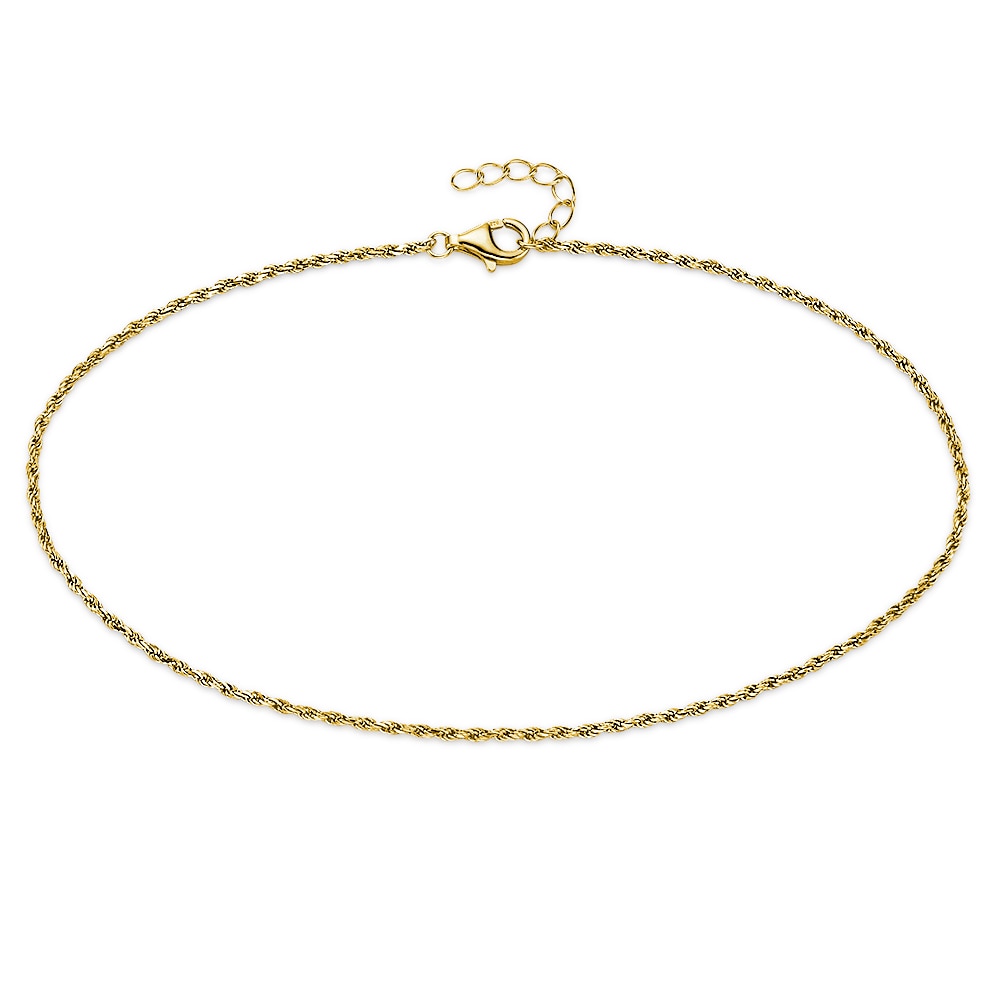 Fußkette "Schmuck Geschenk Fusskettchen Silber gelbgoldfarben vergoldet", gelbgoldfarben, ANISTON JEWELRY & WATCHES, Fußketten, Damen, Silber 925 (Sterlingsilber)