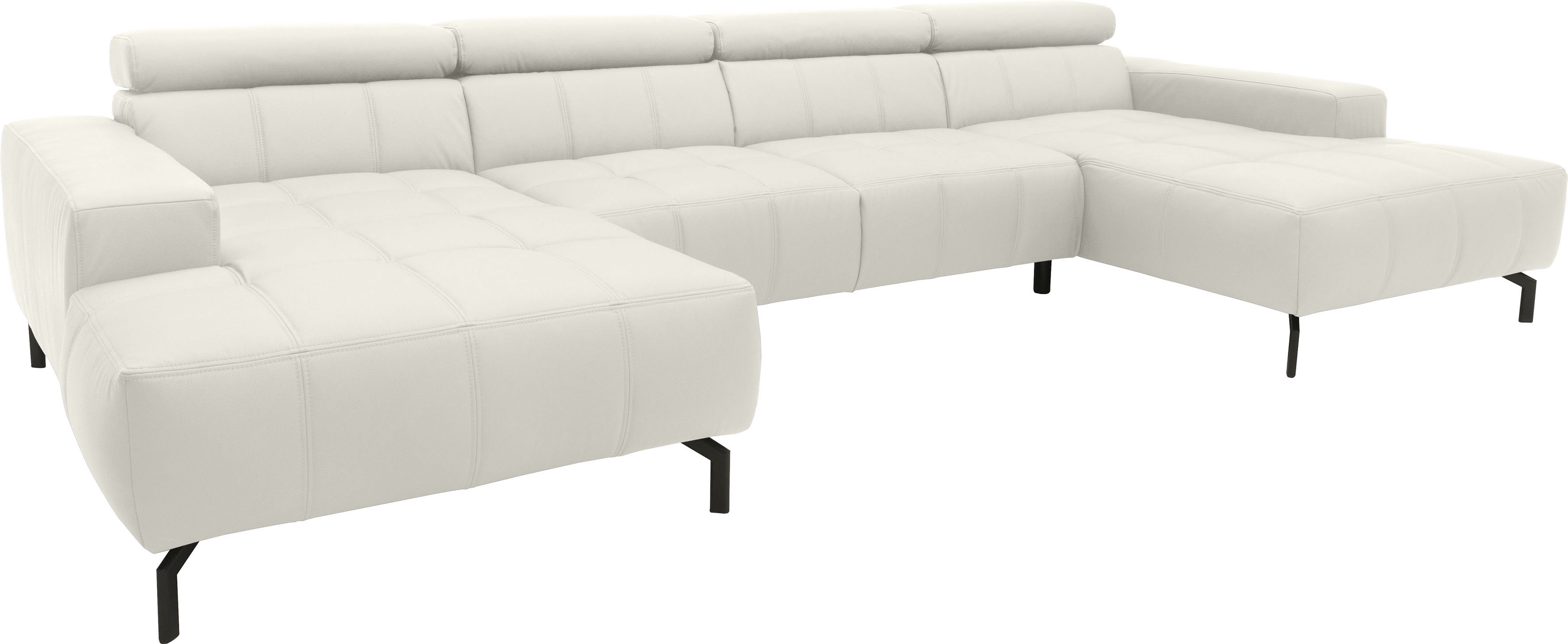 Thumbnail - DOMO collection Wohnlandschaft "Cunelli tolle Sitznähte als Designelement, fester Sitzkomfort, U-Form", wahlweise mit Ko...