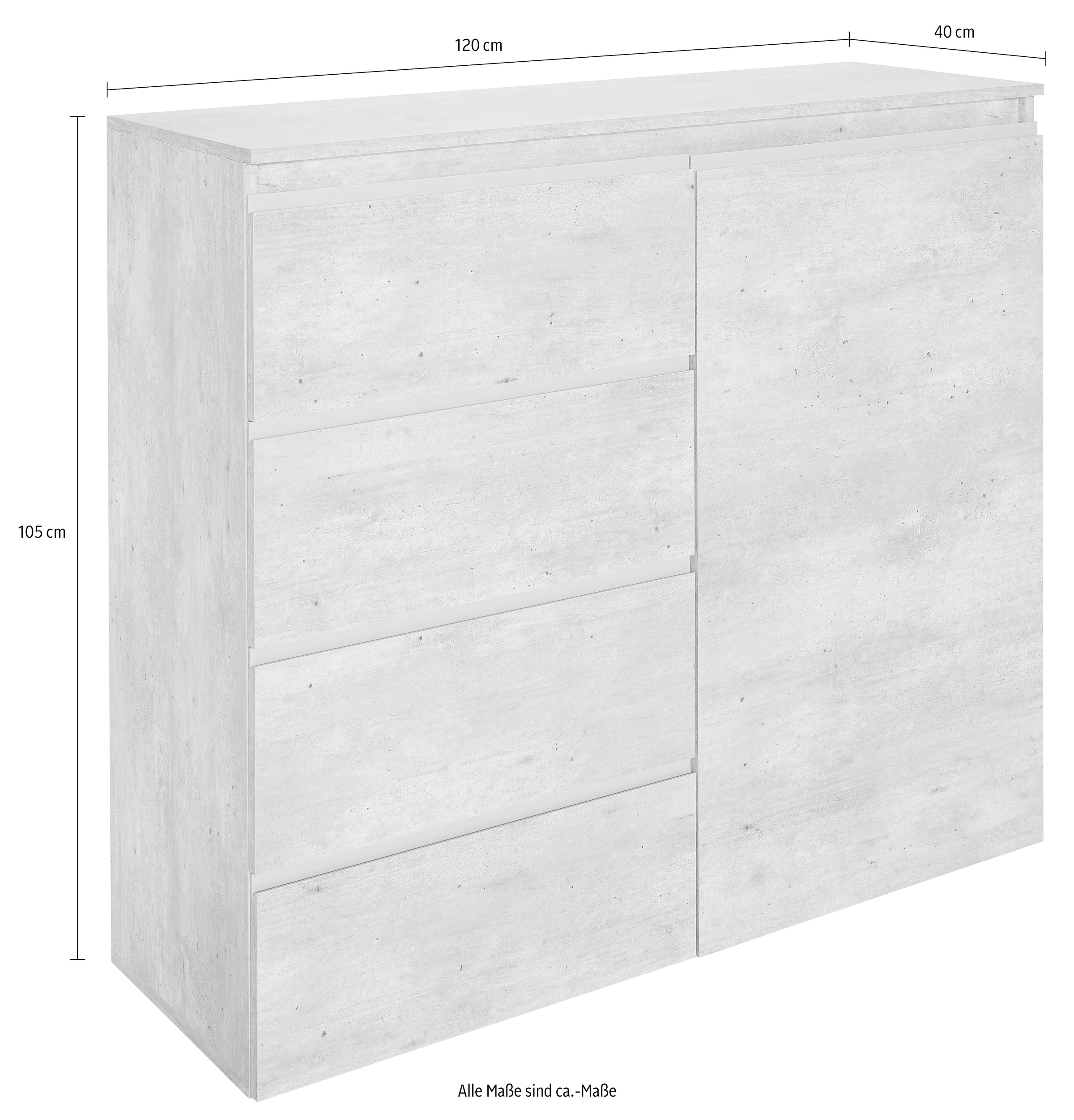 Home affaire Highboard "Magic, Highboard, Hochschrank, Hochkommode" mit 4 T günstig online kaufen