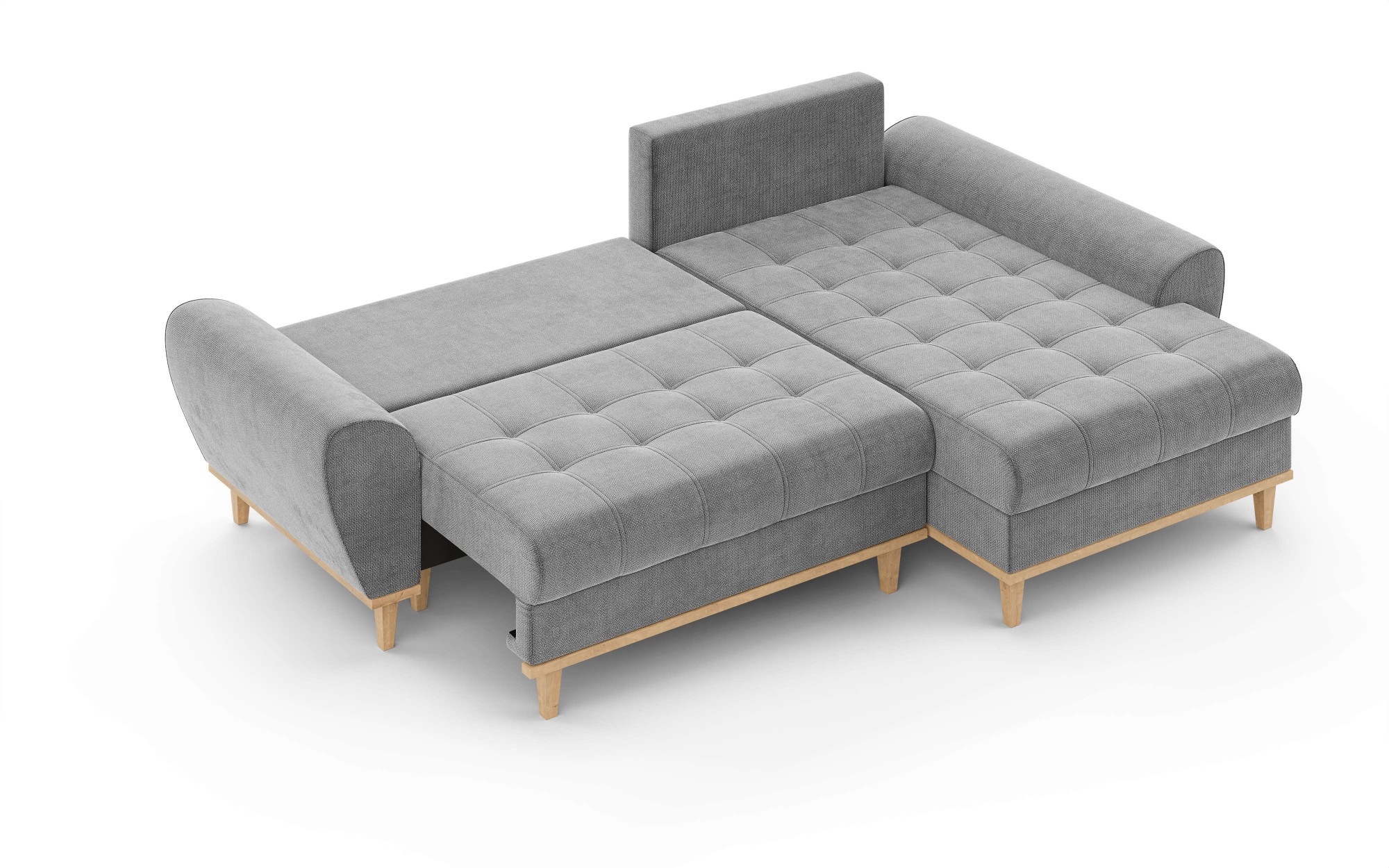 Home affaire Ecksofa »Ahrdorf mit Bettfunktion und Bettkasten, Maße: B/H/T 268/86/175 cm«, L-Form mit 3 Rückenkissen und moderne gerundete Armlehnen