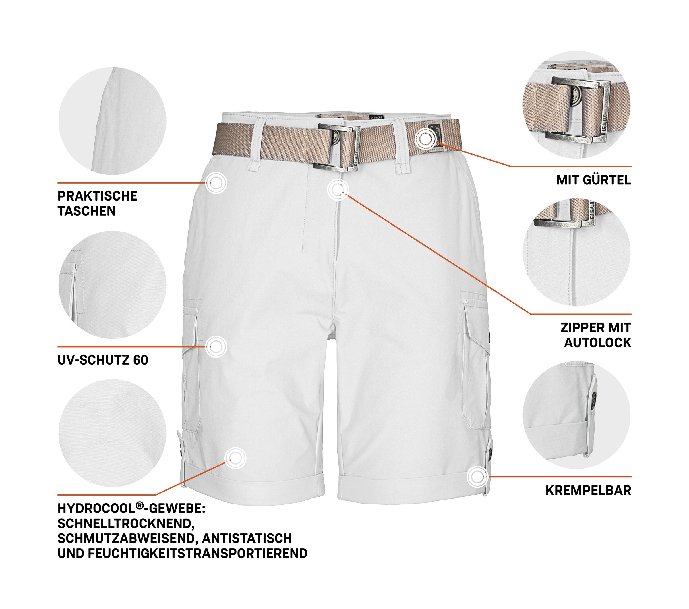 G.I.G.A. DX by killtec Shorts »GS 6 WMN SHRTS«  Shorts mit HYDROCOOL, schnelltrocknend, krempelbar, Comfort-Stretch