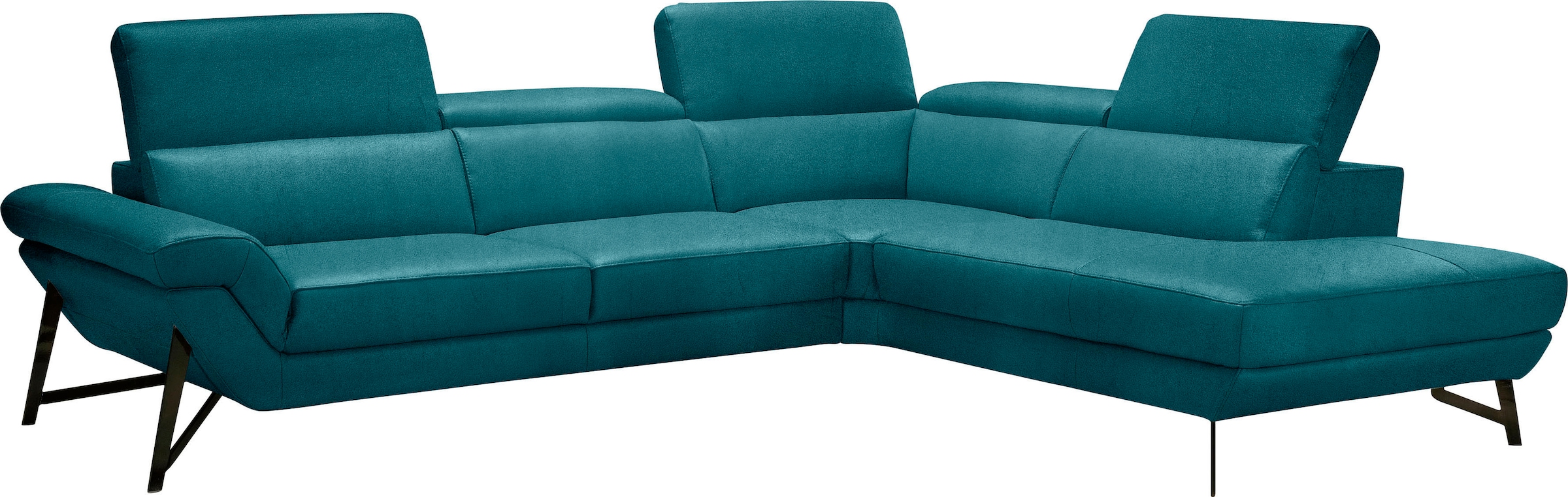 Egoitaliano Ecksofa »Narcisa, Design und Sitzkomfort der Extraklasse,«, mit verstellbaren Kopfstützen für noch mehr Komfort, L-Form