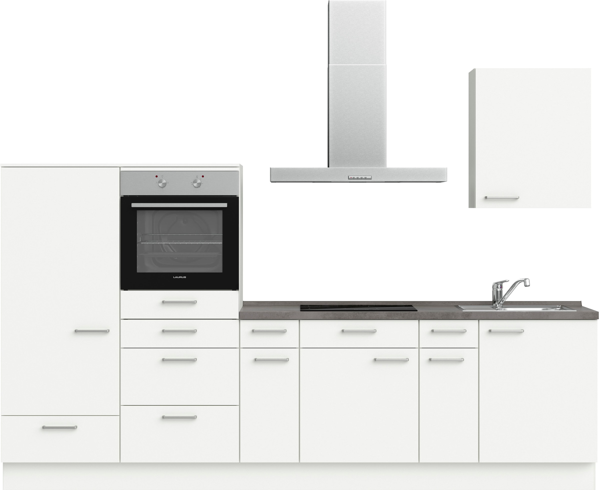 nobilia® elements Küchenzeile »"elements basic"«, vormontiert, Ausrichtung wählbar, Breite 300 cm, mit E-Geräten