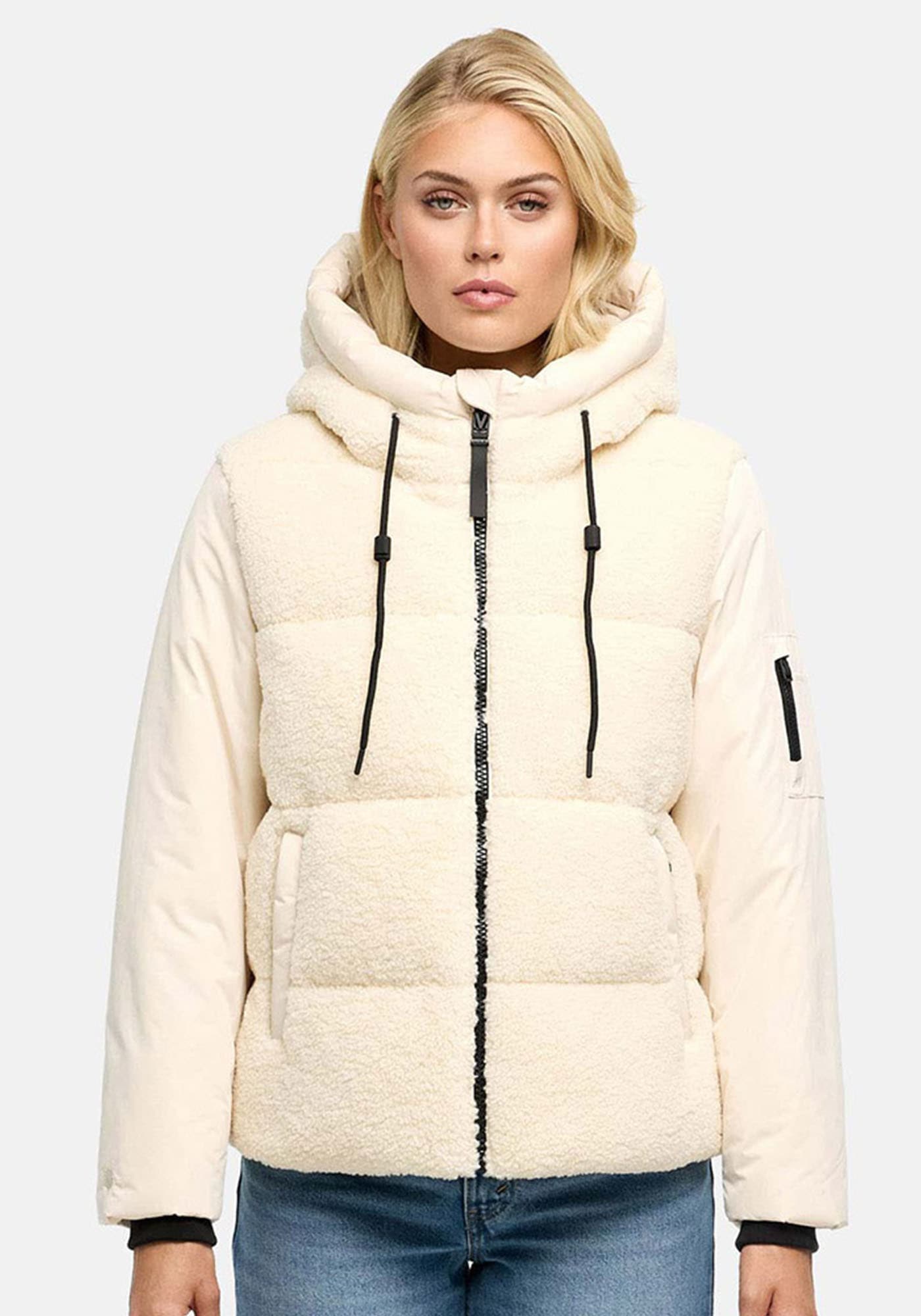 Marikoo Winterjacke »Elidee« mit Kapuze Winterjacke mit Kapuze und praktischen Reißverschlusstaschen