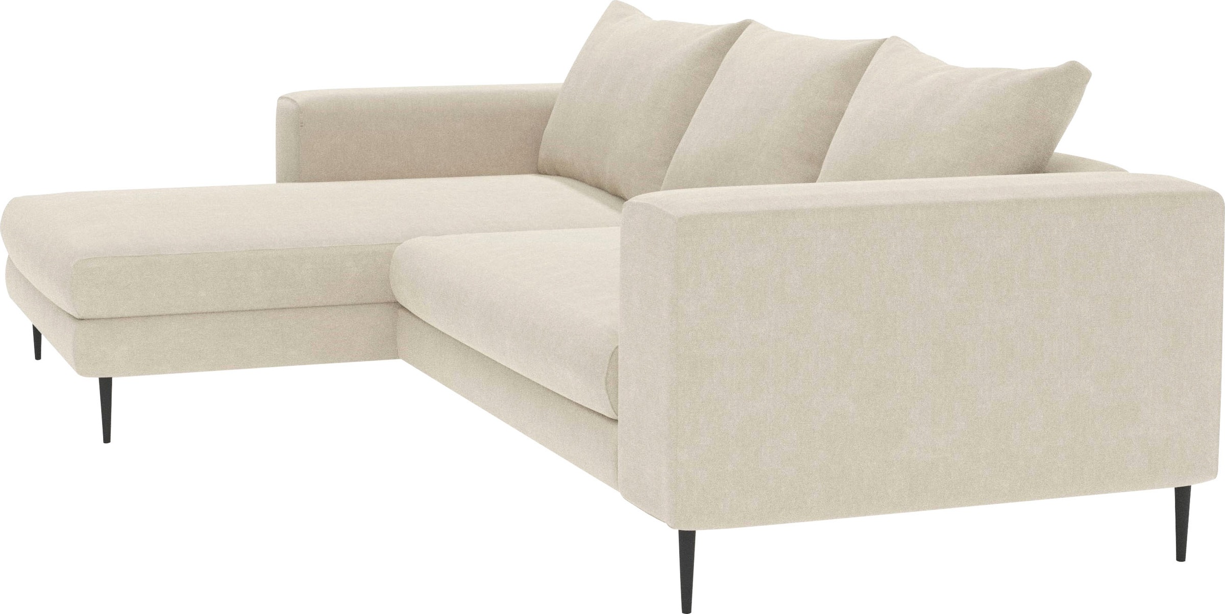 INOSIGN Ecksofa »Aurora, L-Form, mit extra breiter Recamiere, 324 x 170 cm (BxT)«, Designsofa mit tollem Sitzkomfort, extra hohe Metallfüße schwarz