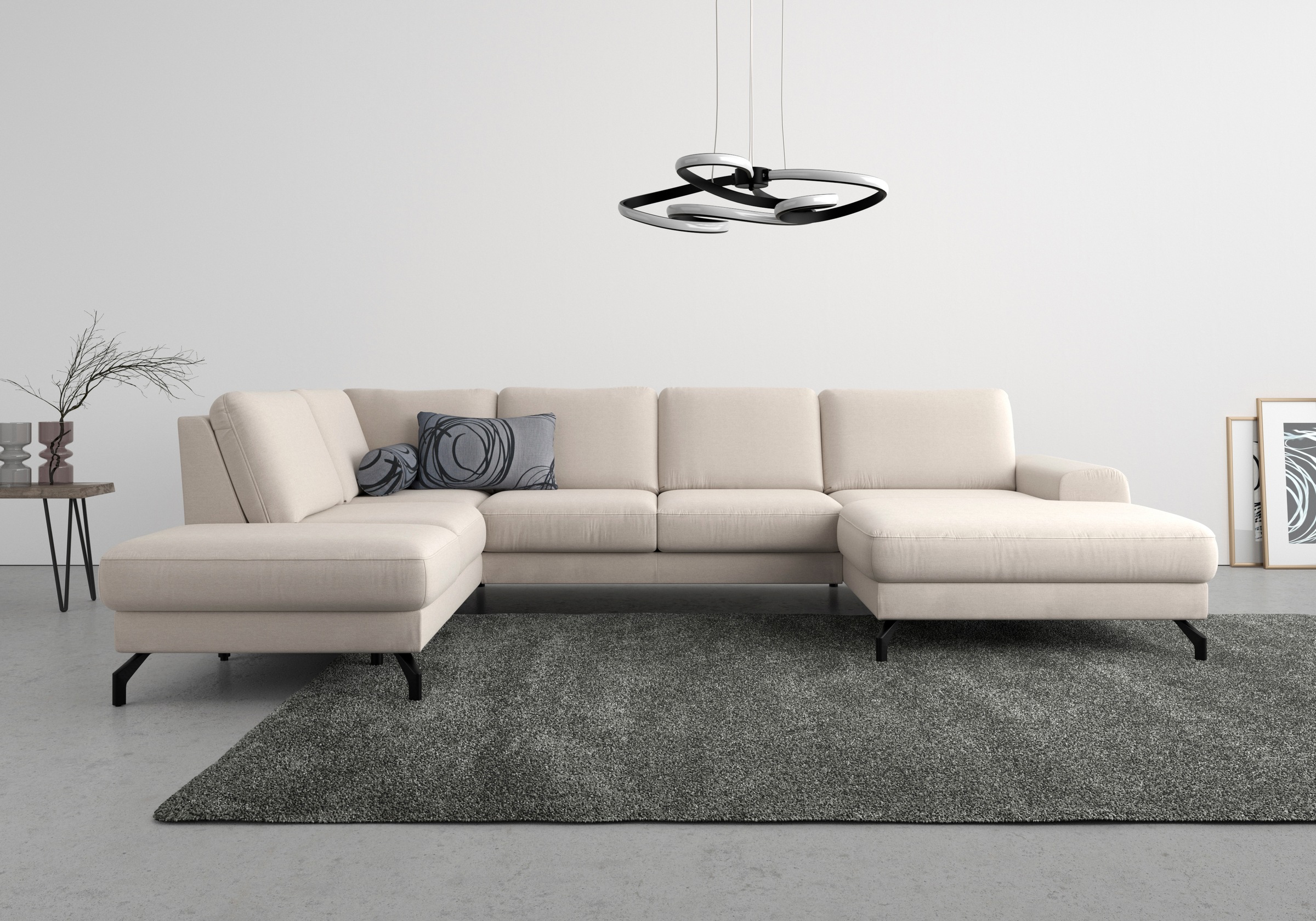 sit&more Wohnlandschaft »Cinturo U-Form« inklusive Sitztiefenverstellung und Federkern, Sitzhöhe 45 cm