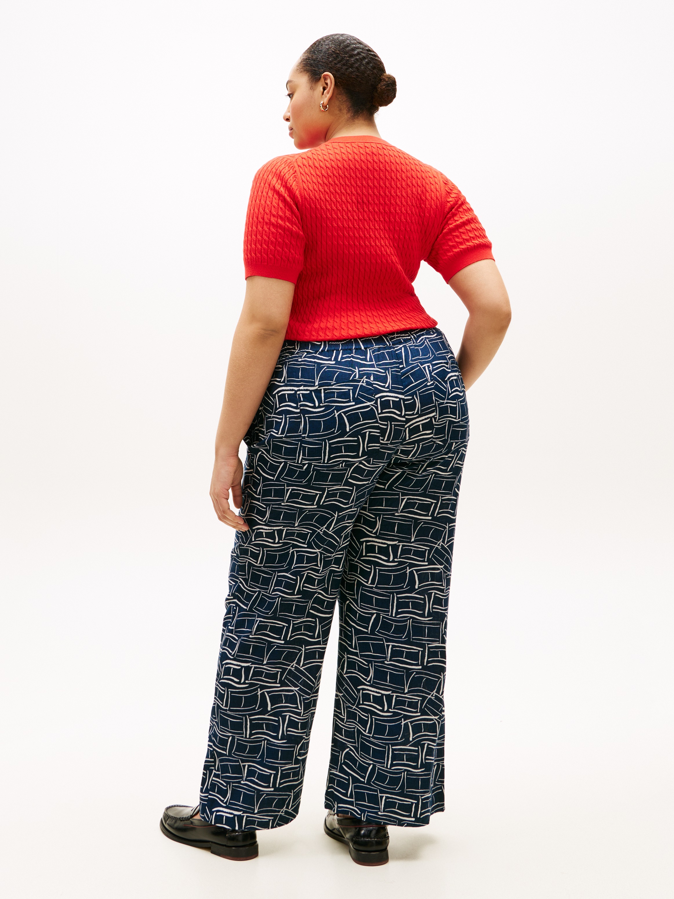 Thumbnail - Tommy Hilfiger Curve Stoffhose "CRV ESS LINEN PULL ON PANTS" in großen Größen