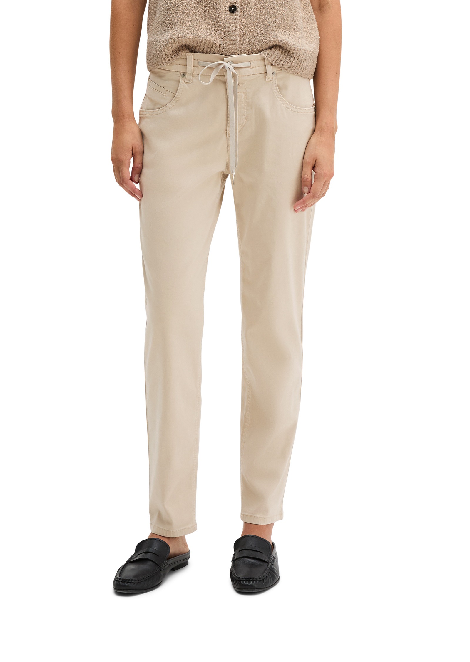 MARC O'POLO Damen 5-Pocket-Hose "mit TENCEL Lyocell", beige, Gr. 31, unifarben, Denim/Jeans, Obermaterial: 64% Lyocell, 32% Baumwolle, 4% Elasthan,