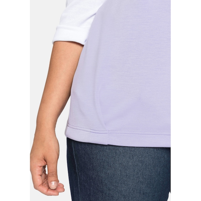 Sheego Rundhalsshirt »Große Größen«, in Pullunder-Optik, mit Frondruck für  bestellen | BAUR