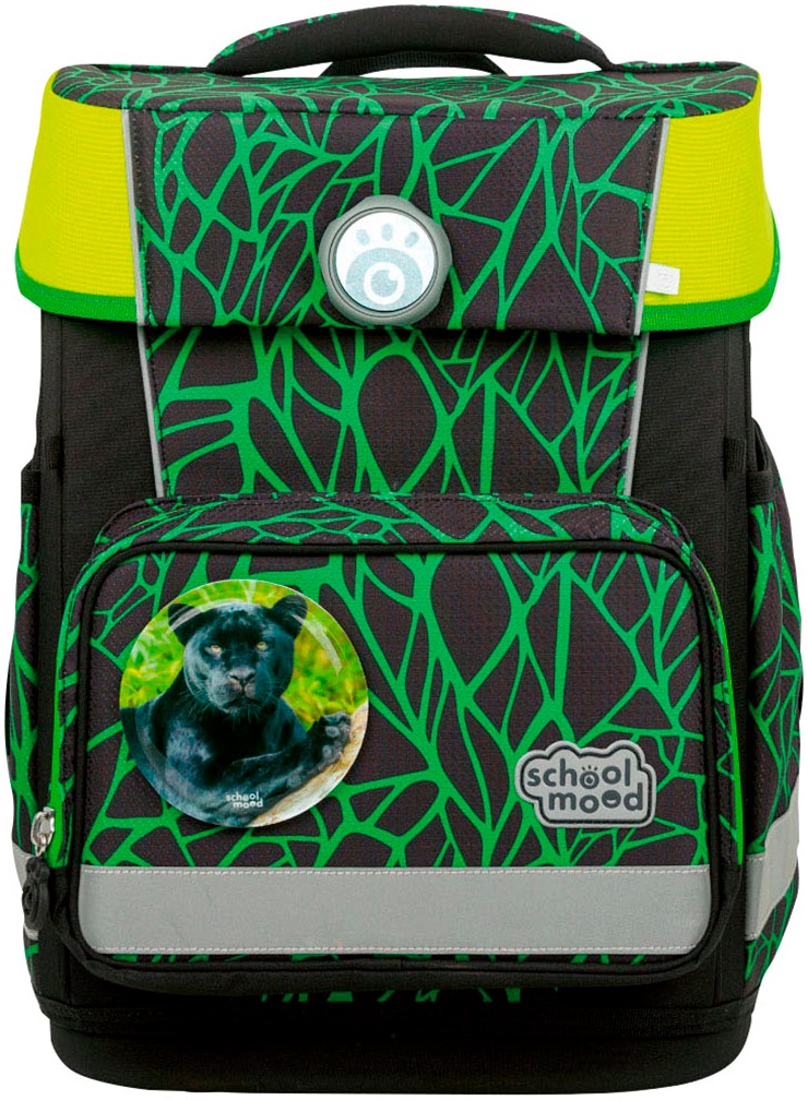 SCHOOL-MOOD® Schulranzen »Champion, Linus (Panther)«, retroreflektierende Flächen, aus recyceltem Material