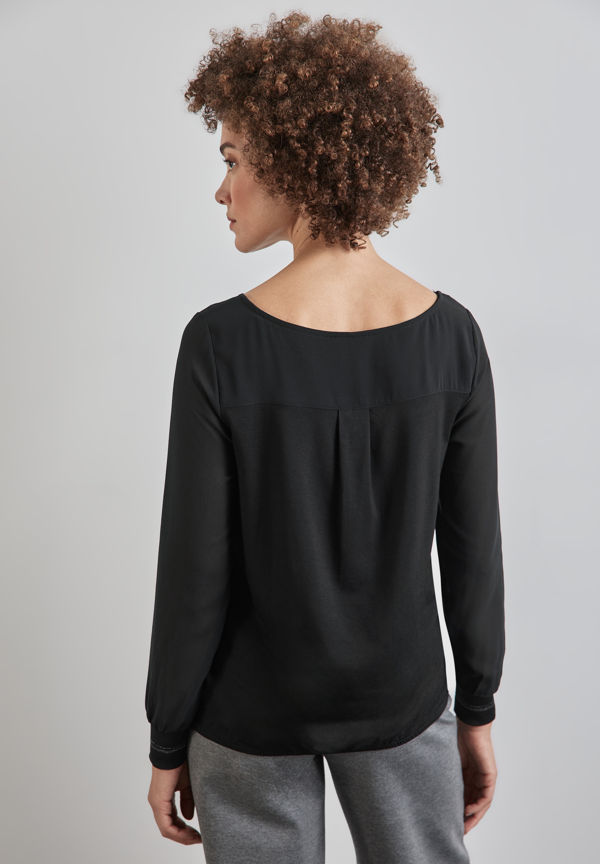 STREET ONE Langarmshirt, mit Elastiksaum