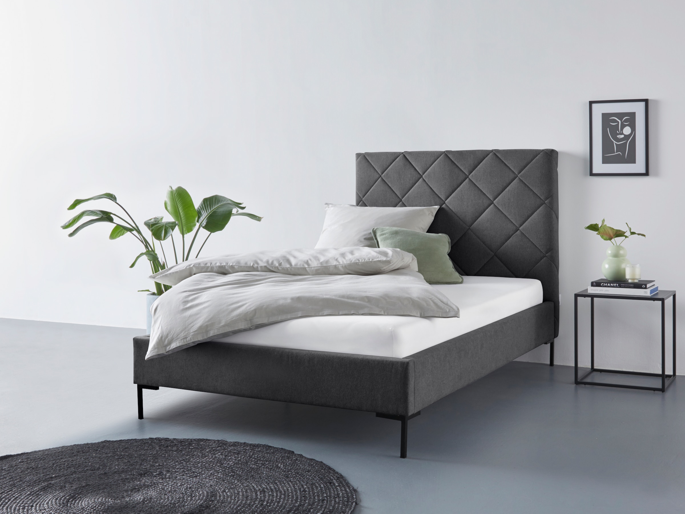 Home affaire Polsterbett "Charlott", Modernes Polsterbett mit oder ohne Lat günstig online kaufen