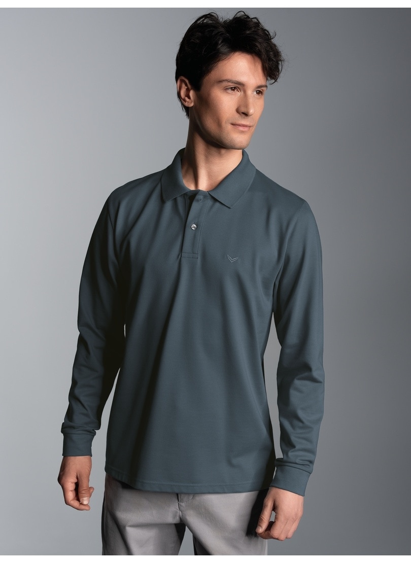 Trigema Poloshirt "TRIGEMA Langarm Poloshirt mit Armbündchen" 1 Stk. günstig online kaufen