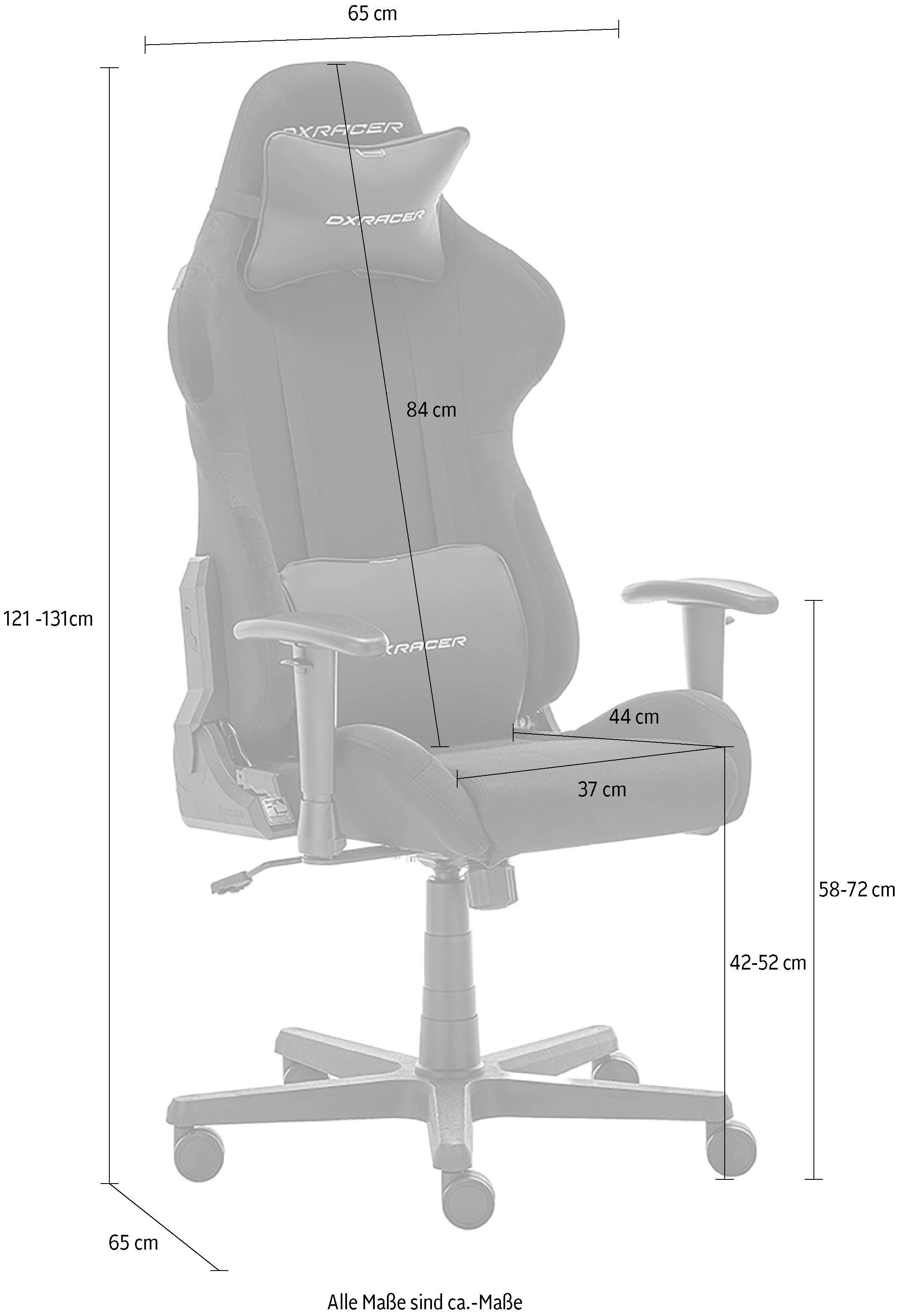MCA furniture Gaming-Stuhl »DX Racer Formula Gamingchair«, (Set), 1 St., Stoff, Gaming,Racing,Design,Lordose,Kissen,Armlehne,drehbar,verstellbar