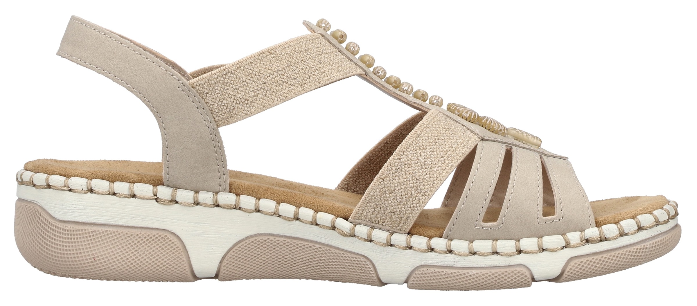 Rieker Sandale  Sommerschuh, Urlaubsschuh, Schlupfschuh mit seitlichen Gummizügen