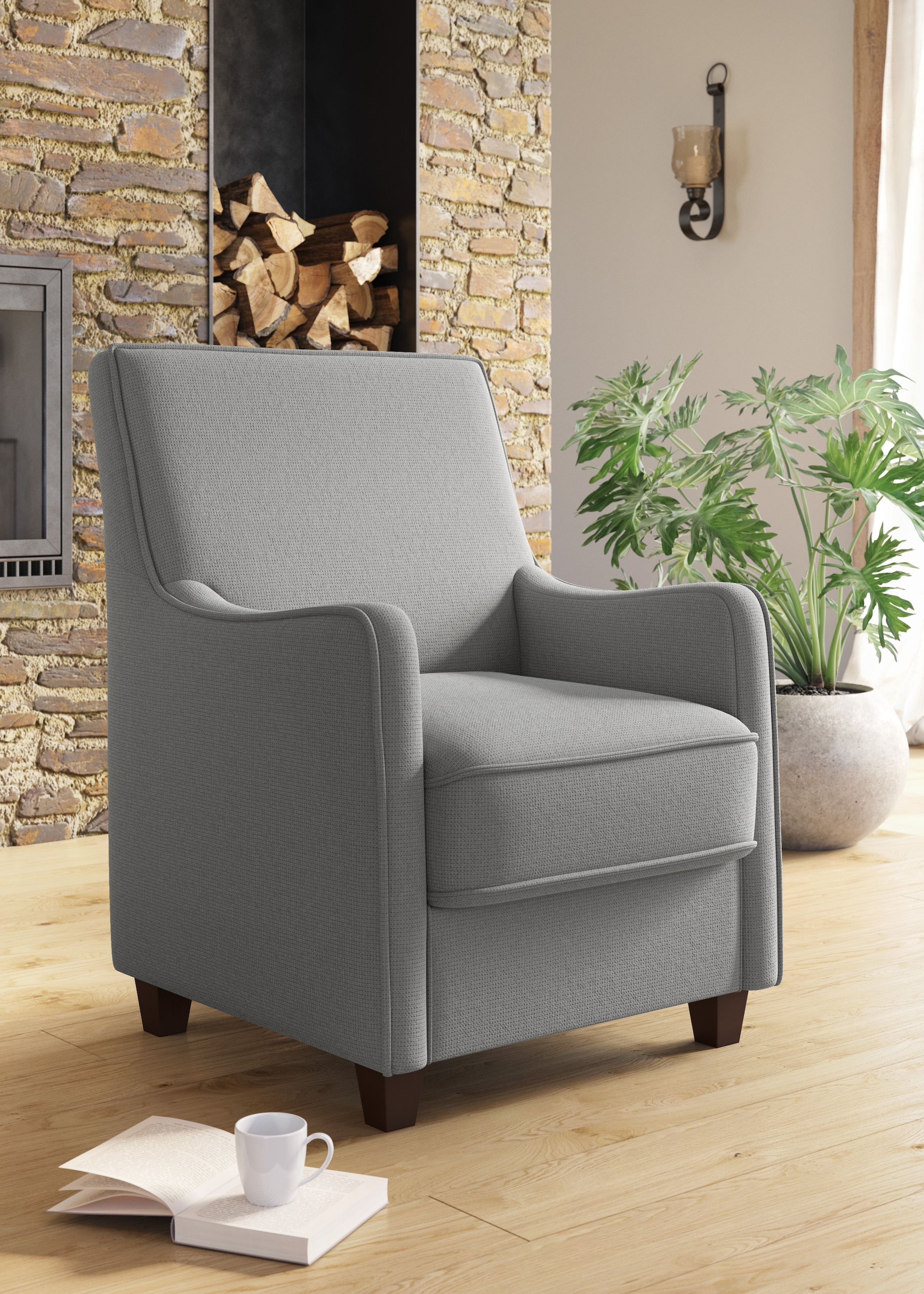 Home affaire Sessel "County" 1 Stk. tlg. mit englischer Naht und Federkern- günstig online kaufen