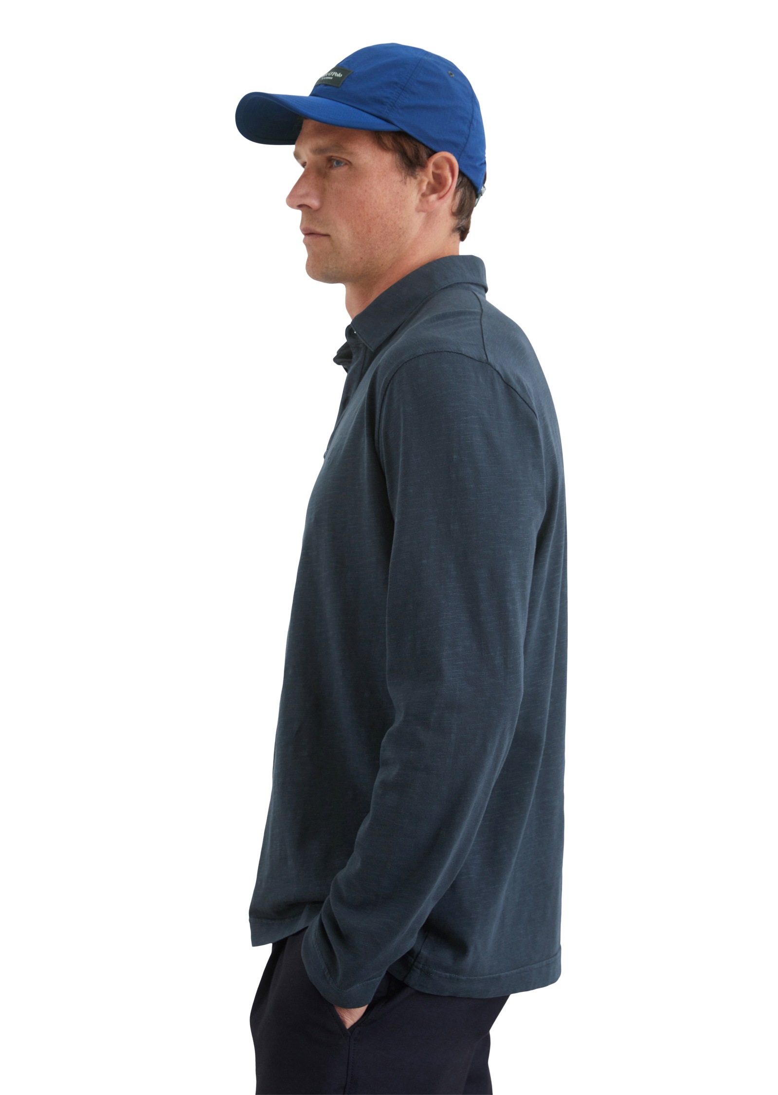 Marc O'Polo Langarm-Poloshirt »in softem Slub-Jersey«