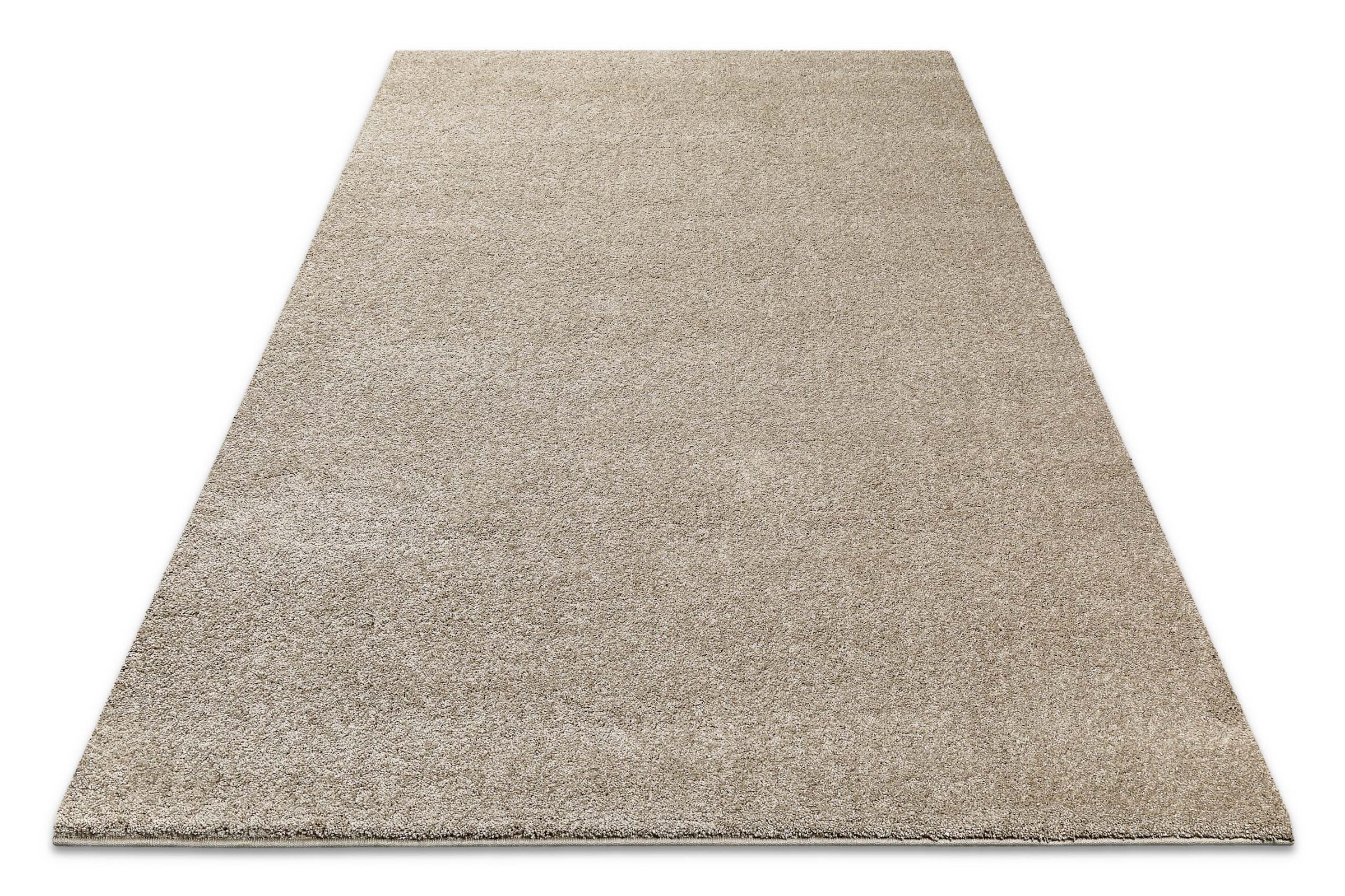 Wecon home Teppich "Wogh" rechteckig 25 mm Höhe Kurzflor, maschinell gewebt, robust, Wohn- & Schlafzimmer, einfarbig
