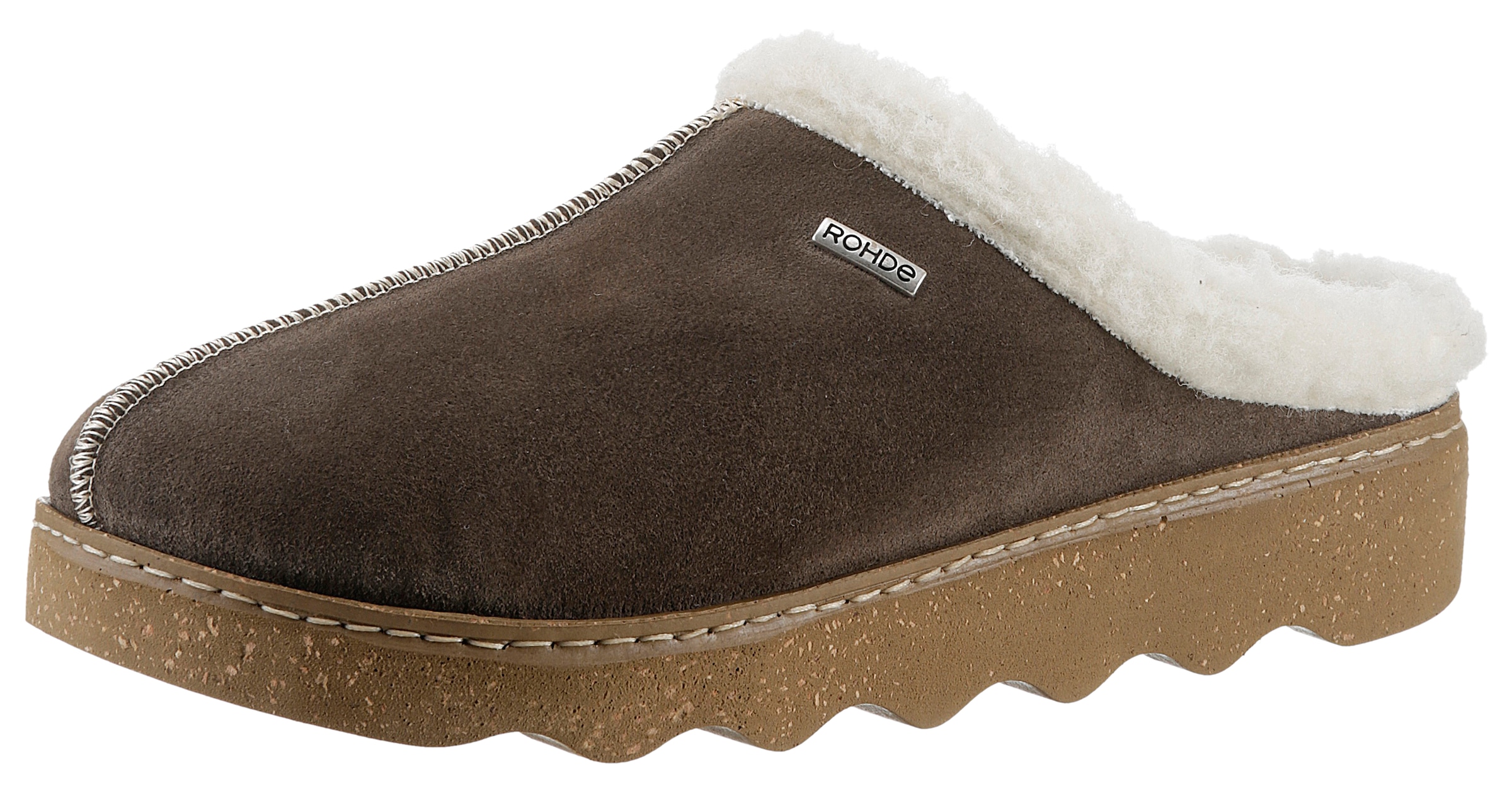 Rohde "FOGGIA-D" Hausschuh, Clog mit herausnehmbarer Innensohle aus Lammwol günstig online kaufen