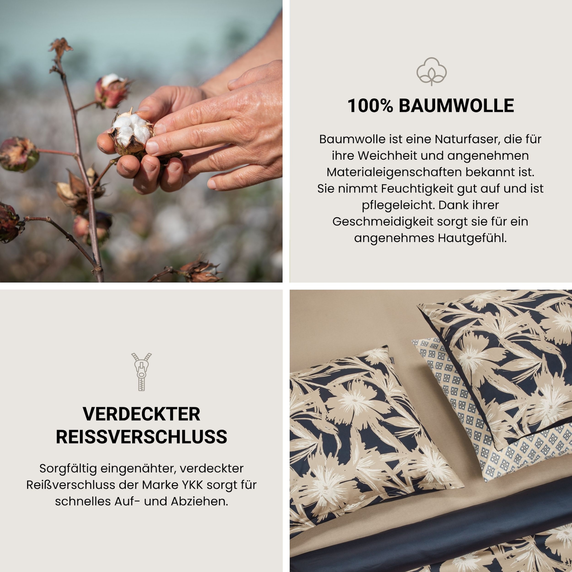 Schiesser Bettwäsche »Yosa aus weicher Baumwolle mit schlichtem Minimaldessin« 2 Stk. OEKO-TEX® MADE IN GREEN