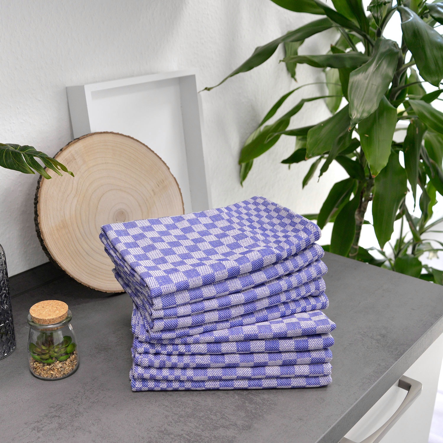 Dyckhoff Geschirrtuch "Halbleinen Grubentuch, kariert, 55% Baumwolle, 45% L günstig online kaufen