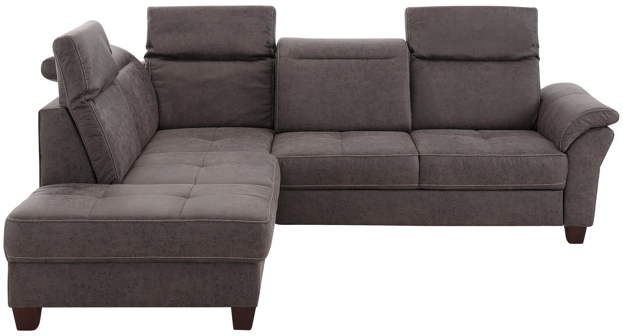 OTTO home Ecksofa "Solvei L-Form" wahlweise auch mit Kopfteilverstellung und Schlaffunktion, Federkern