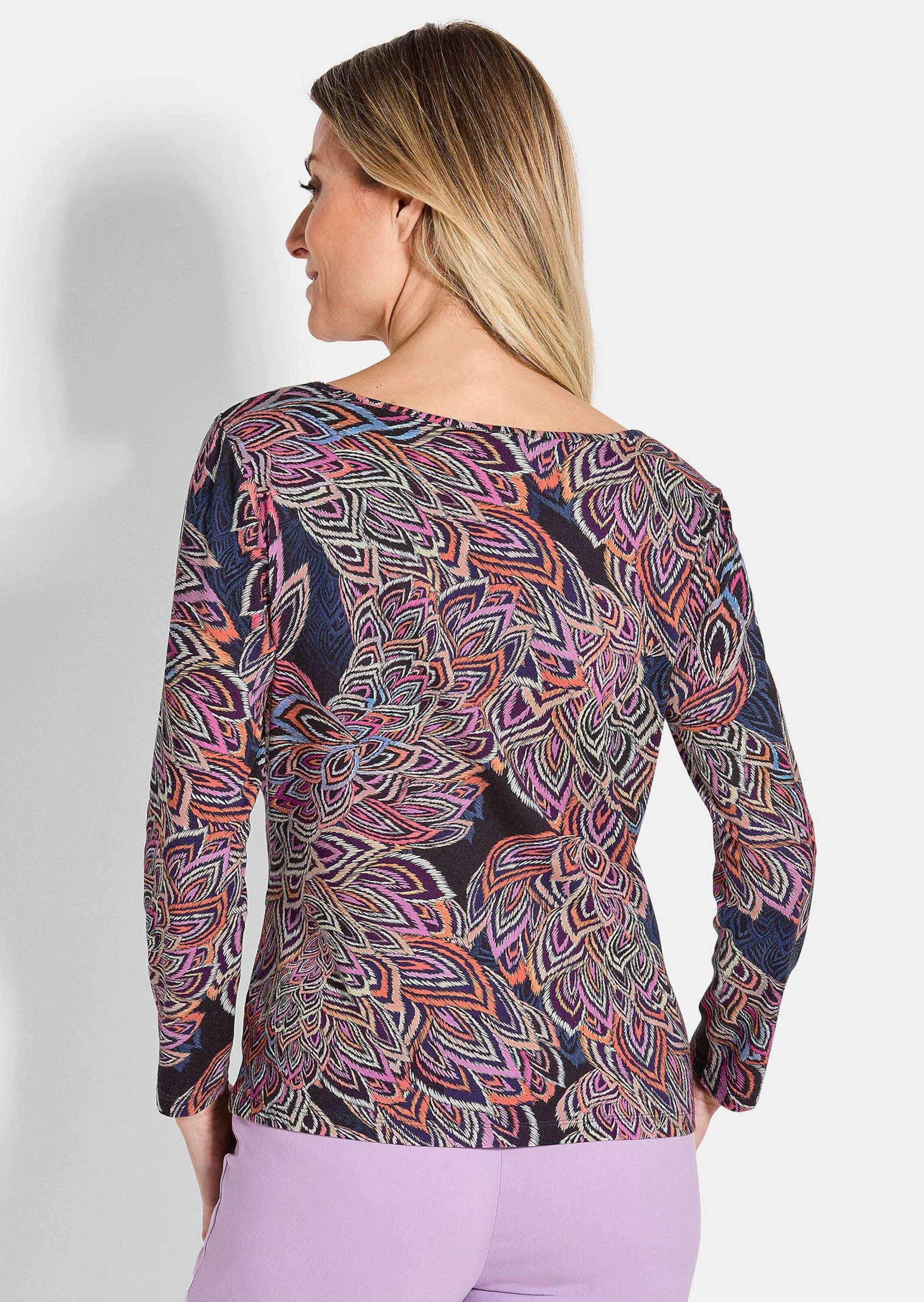 GOLDNER Print-Shirt »Langarm Printshirt, U-Boot-Ausschnitt« U-Boot-Ausschnitt