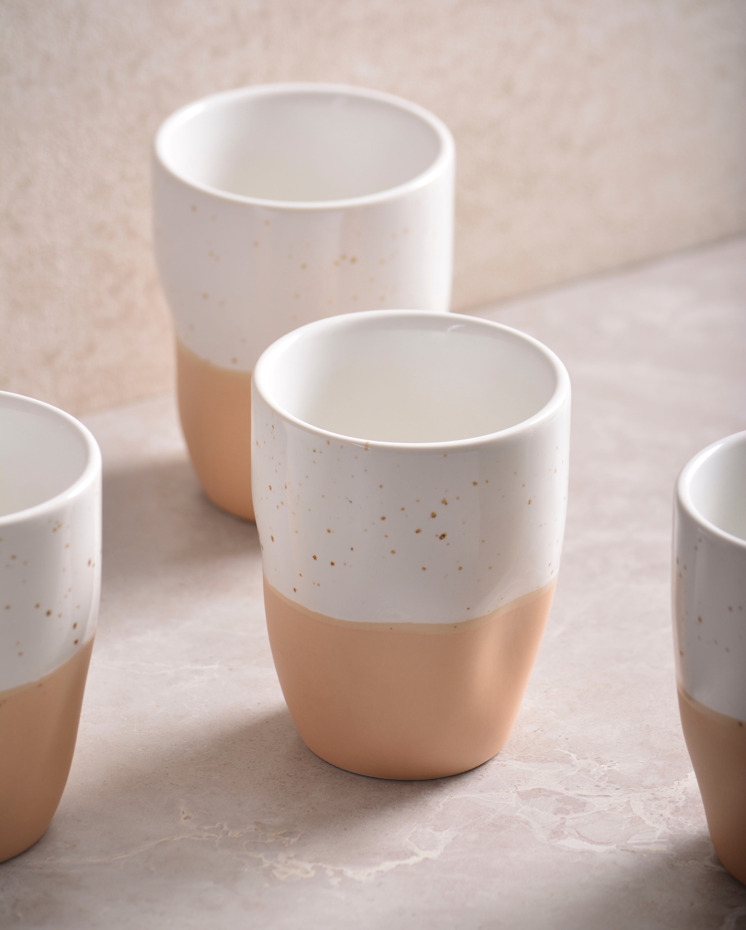 my home Becher »Kaffeebecher, modernes Geschirr-Set Bruddesta, 4er Set«, (Set, 4 tlg.), hohe Haltbarkeit, spülmaschinengeeignet & mikrowellengeeignet, 300 ml