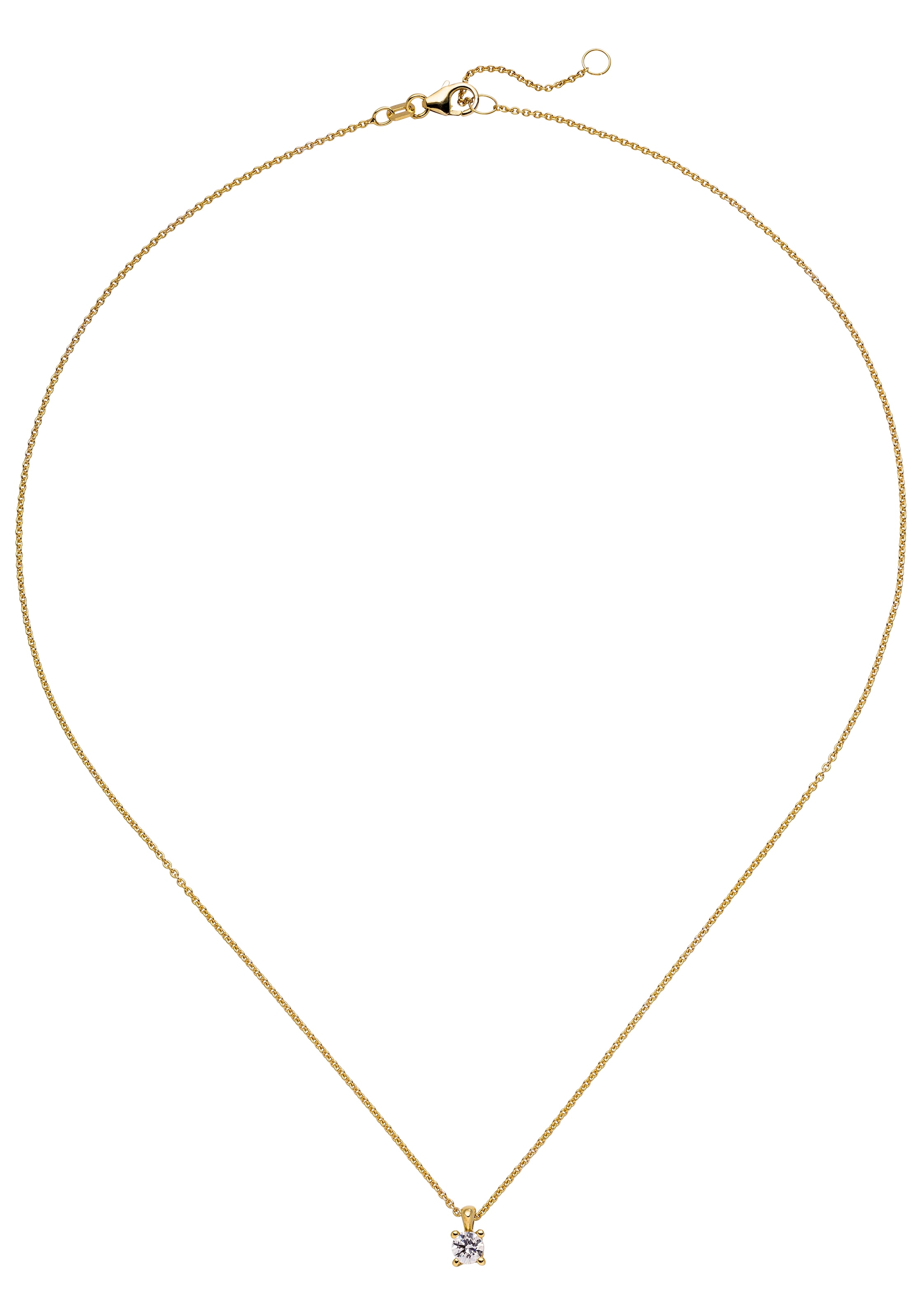 JOBO Kette mit Anhänger »Solitär Diamant Brillant 0,15 ct.« 14 Karat 585 Gold 45 cm