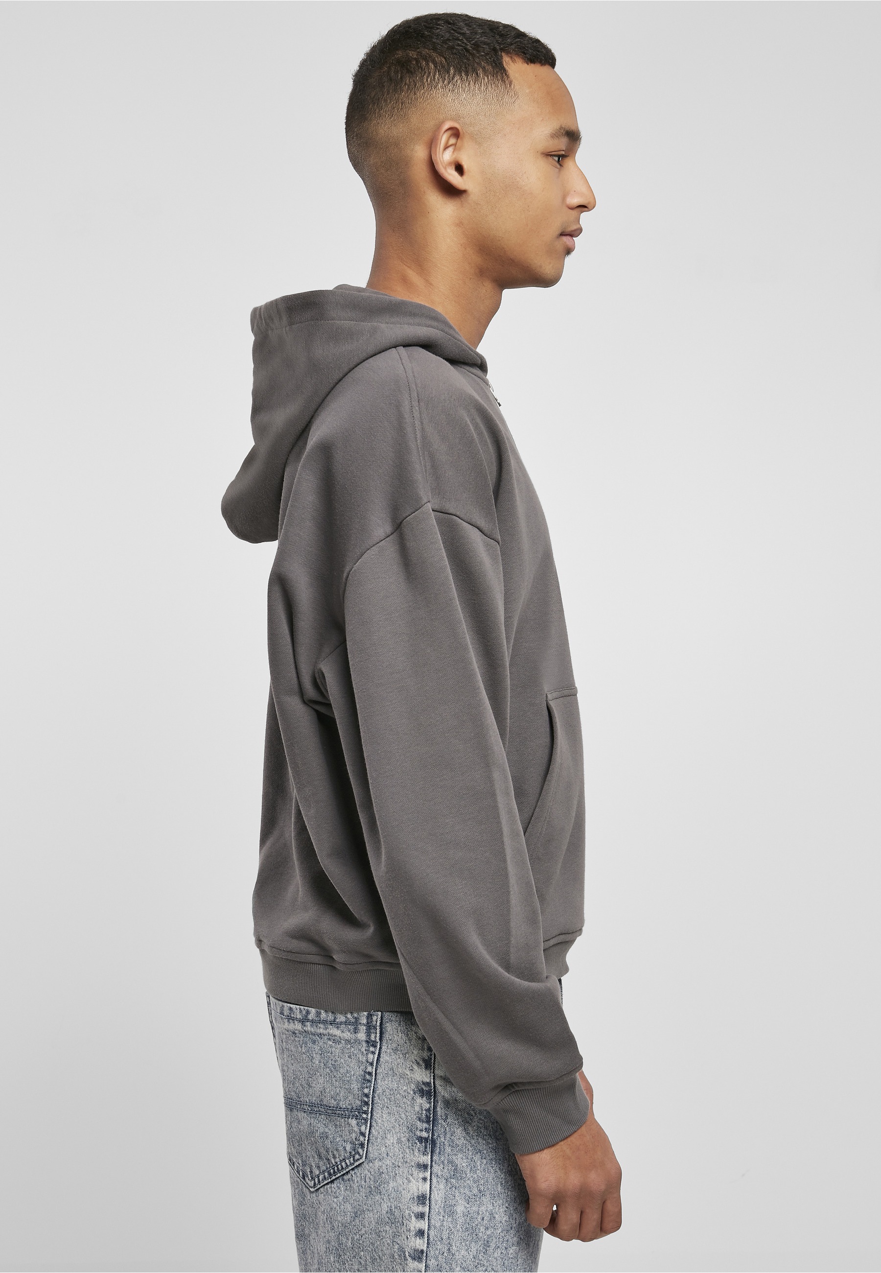 URBAN CLASSICS Kapuzenpullover »Urban Classics Herren Boxy Zip Hoody« 1 Stk.