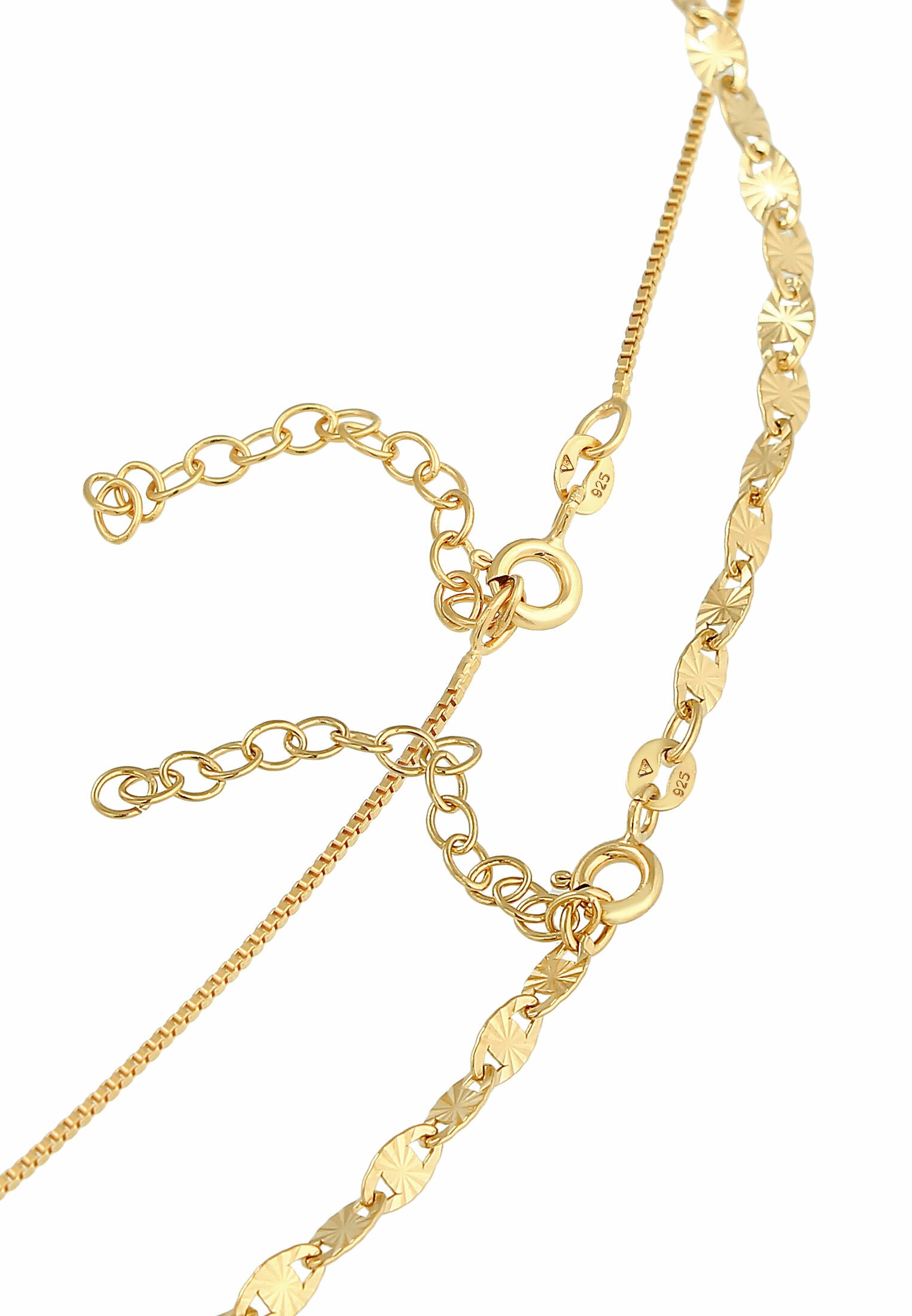 Ensemble de 2 colliers ras de cou ELLI Venezianer 925 Argent Or 3